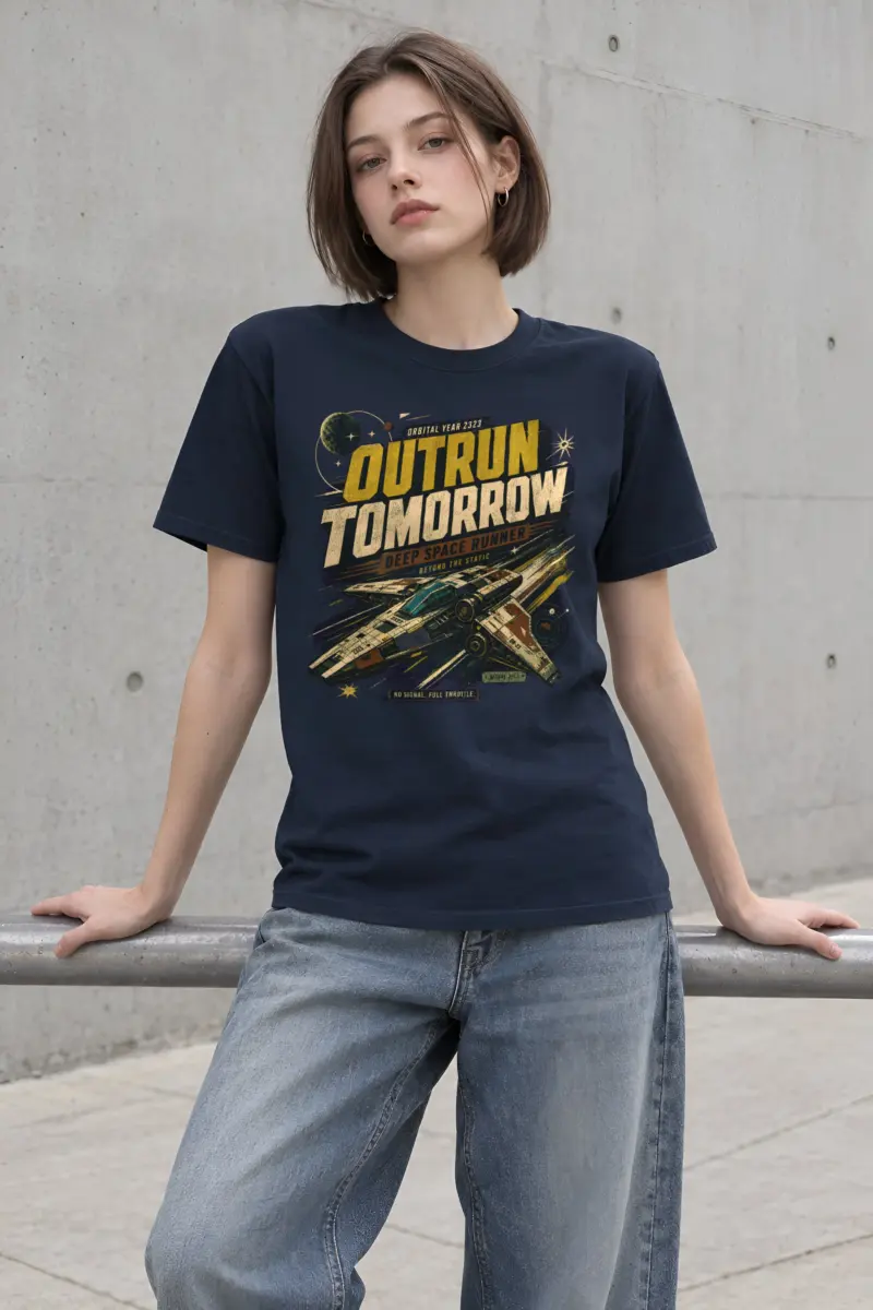 "Deep Space Runner" Heavyweight Unisex Crewneck T-shirt