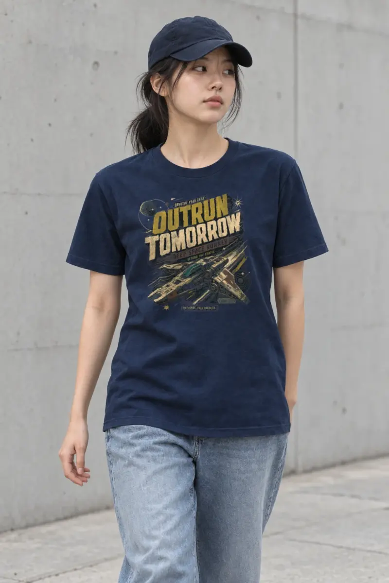 "Deep Space Runner" Heavyweight Unisex Crewneck T-shirt