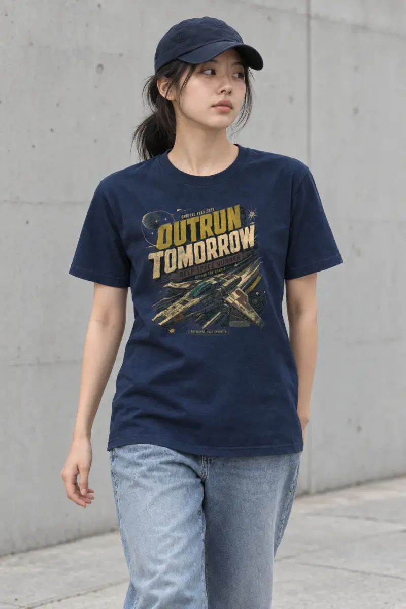 "Deep Space Runner" Heavyweight Unisex Crewneck T-shirt