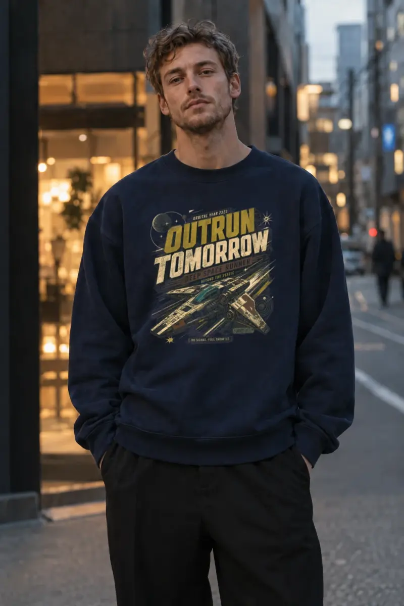 "Deep Space Runner" Unisex Sponge Fleece Crewneck Sweatshirt | Bella + Canvas 3901