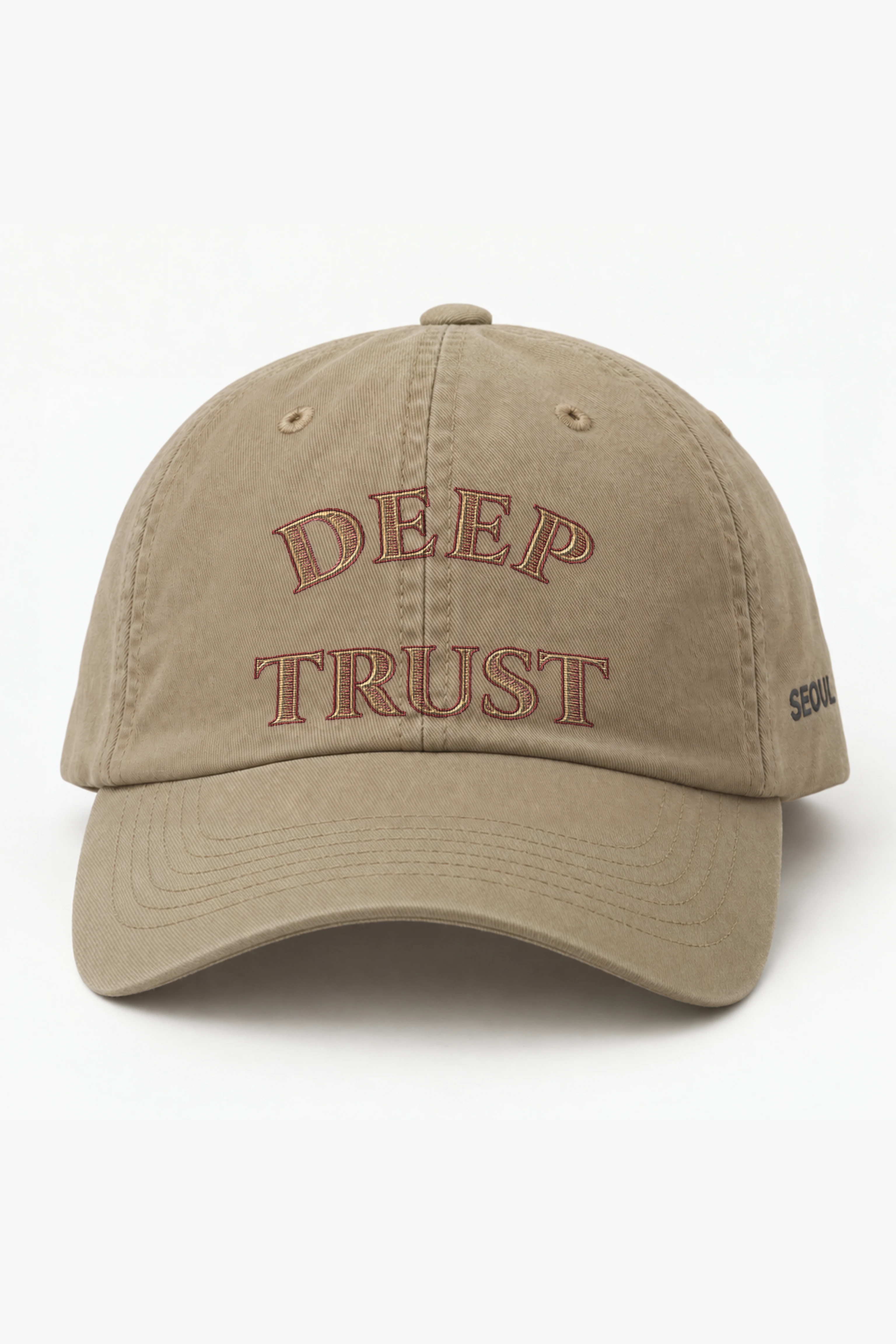 "Deep Trust" Classic Dad Hat · Embroidered — khaki/cap-front