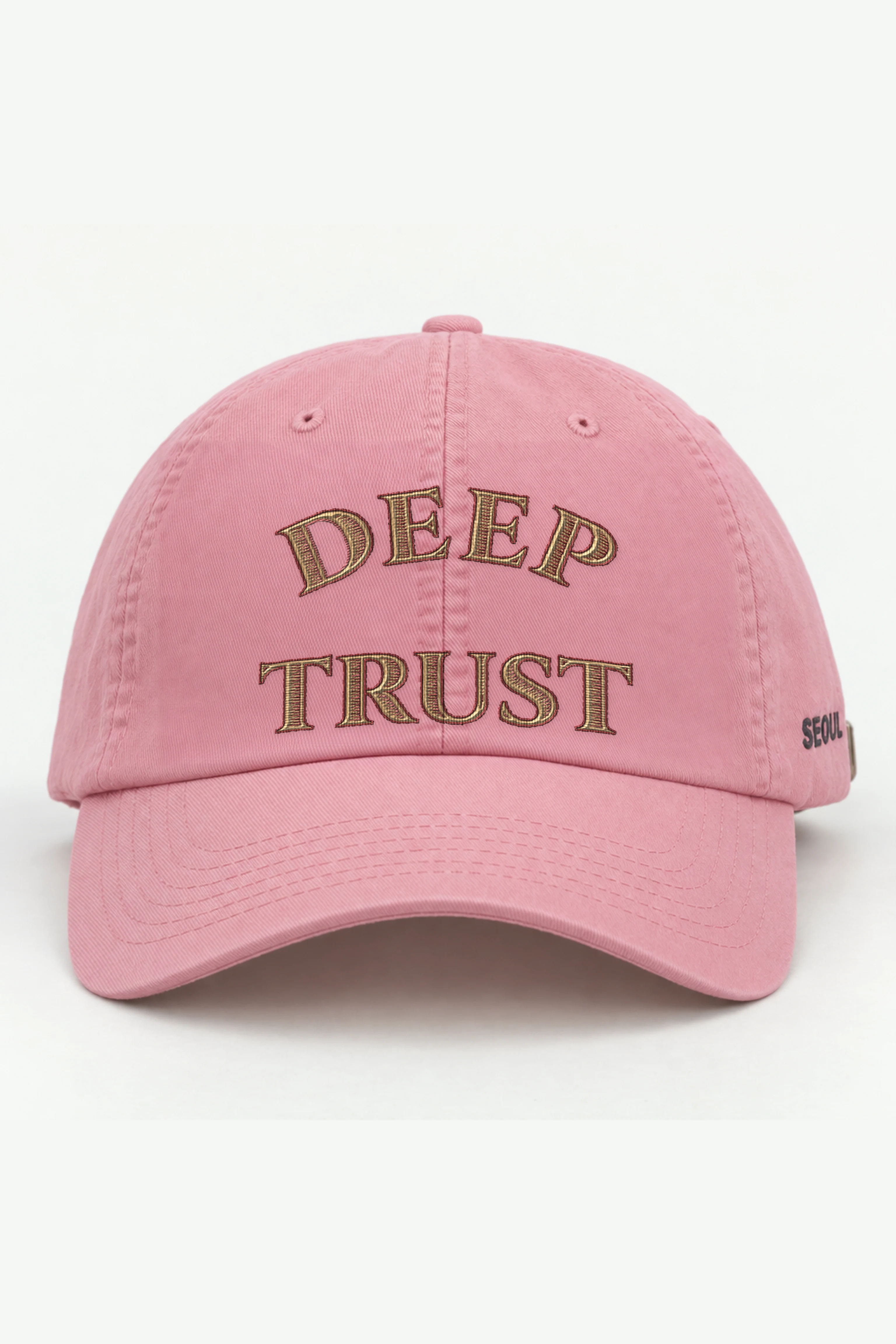 "Deep Trust" Classic Dad Hat · Embroidered — pink/cap-front
