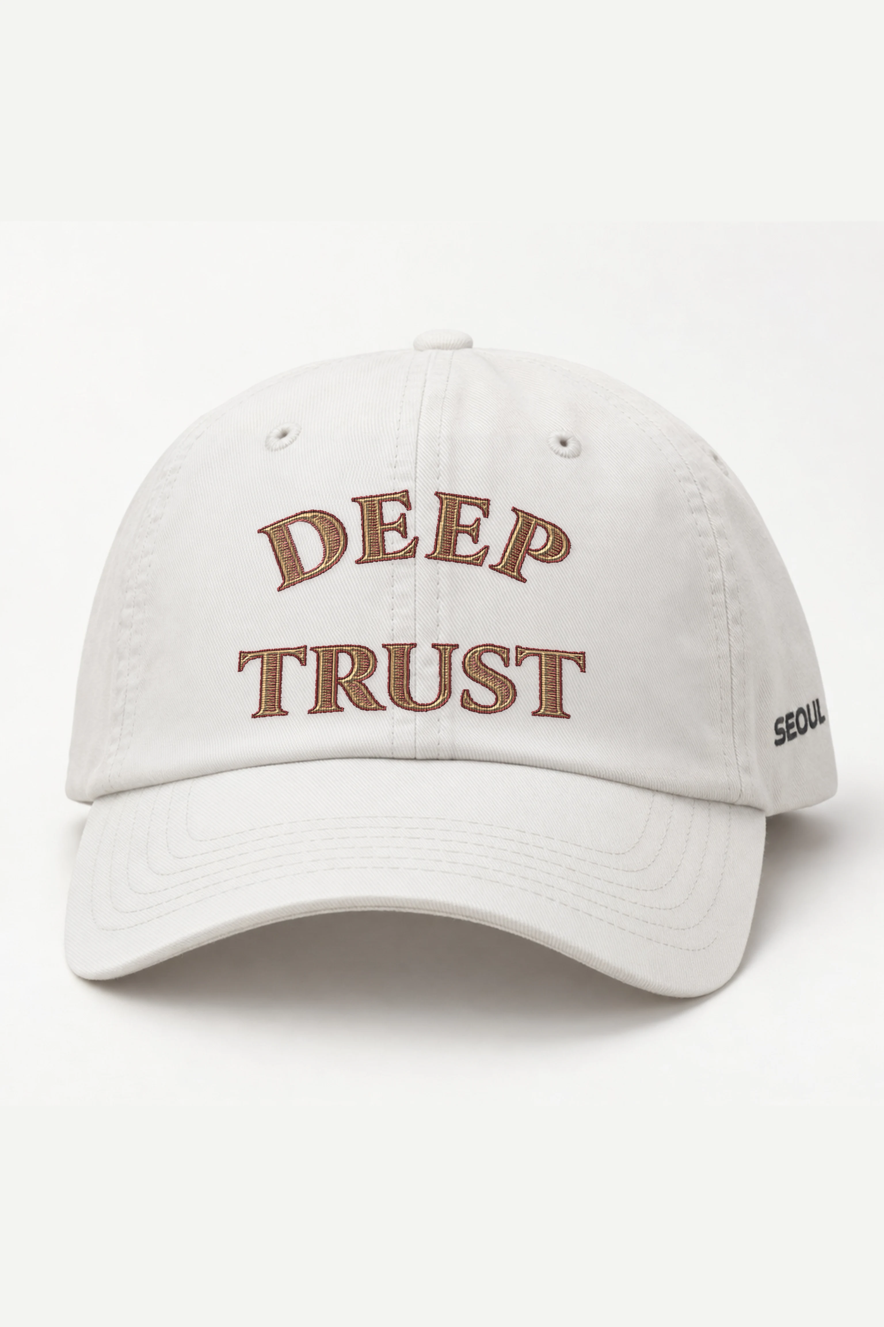 "Deep Trust" Classic Dad Hat · Embroidered — white/cap-front