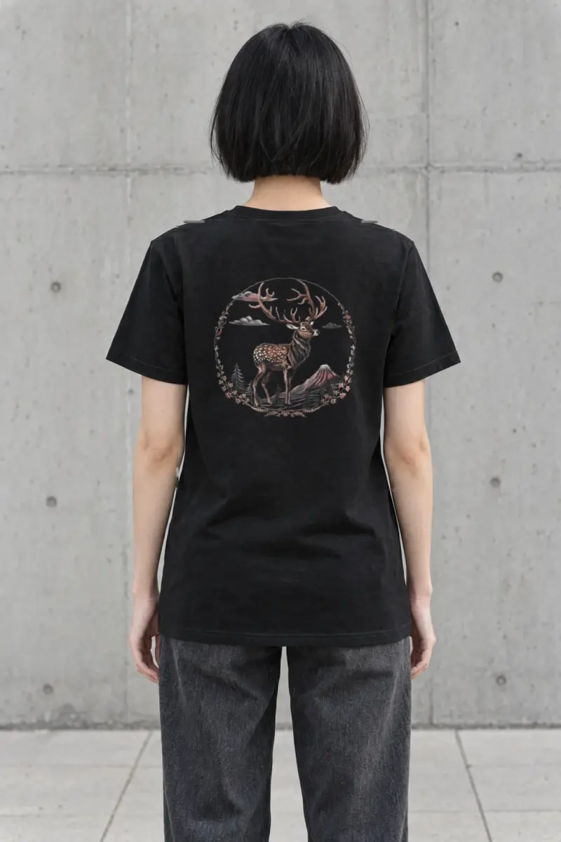 "Deer Mountain Circle" Heavyweight Unisex Crewneck T-shirt