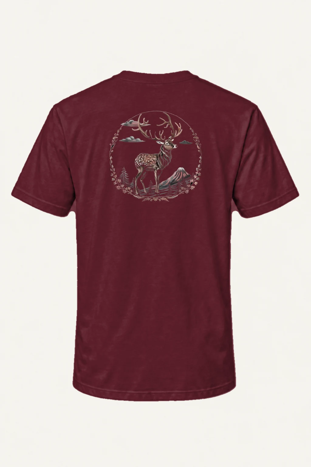 "Deer Mountain Circle" Heavyweight Unisex Crewneck T-shirt | Gildan 5000