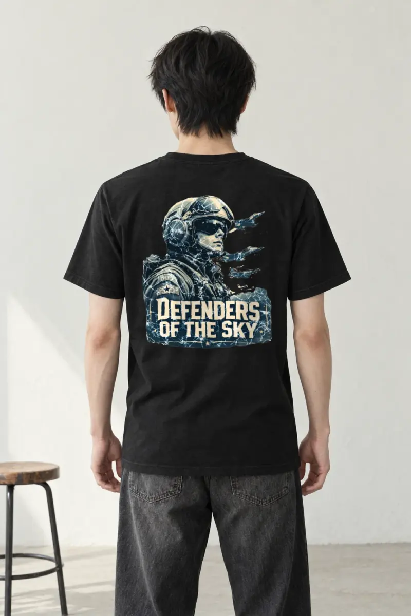 "Defenders Of The Sky" Heavyweight Unisex Crewneck T-shirt | Gildan 5000