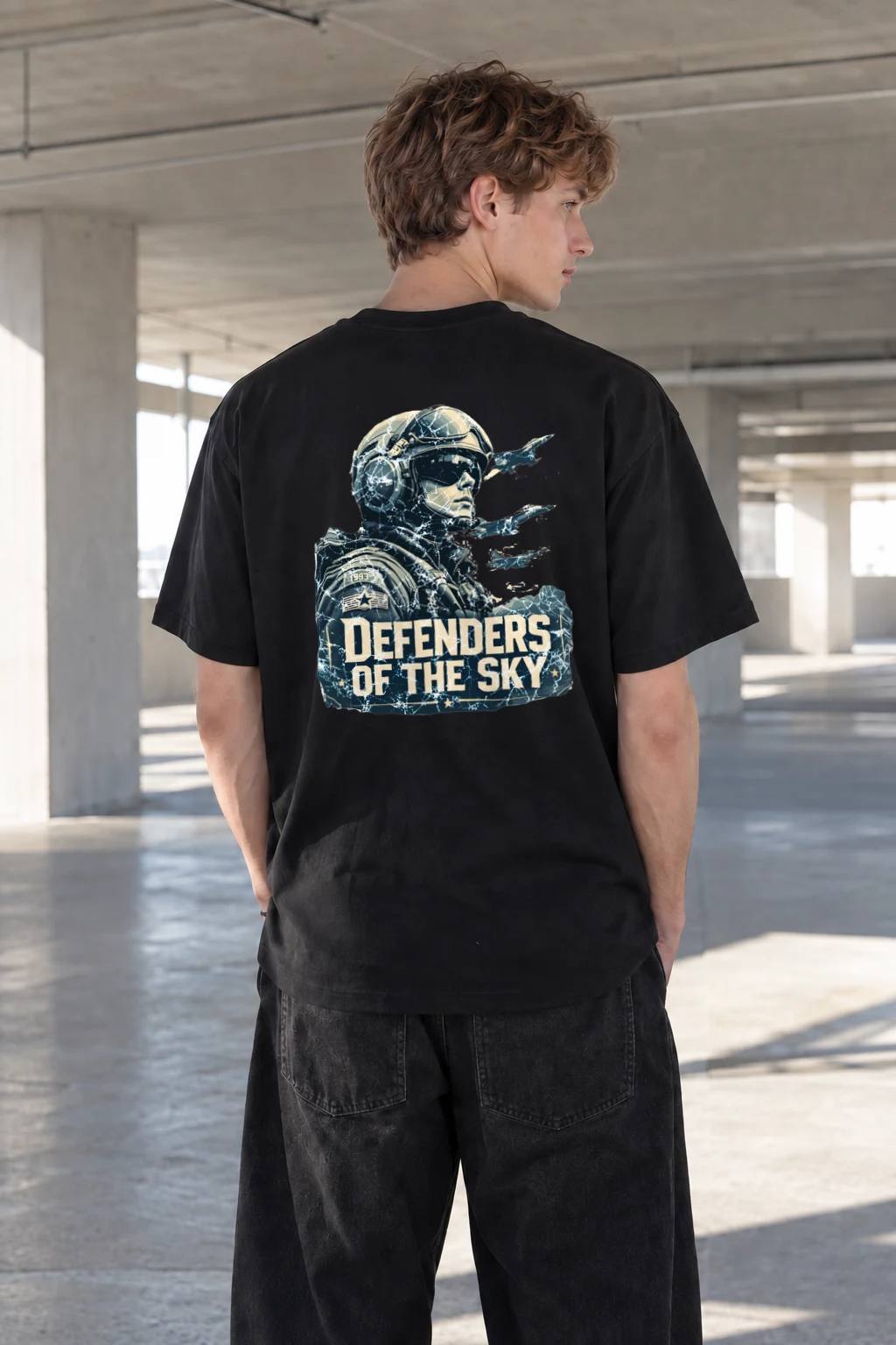 "Defenders Of The Sky" Heavyweight Unisex Crewneck T-shirt | Gildan 5000