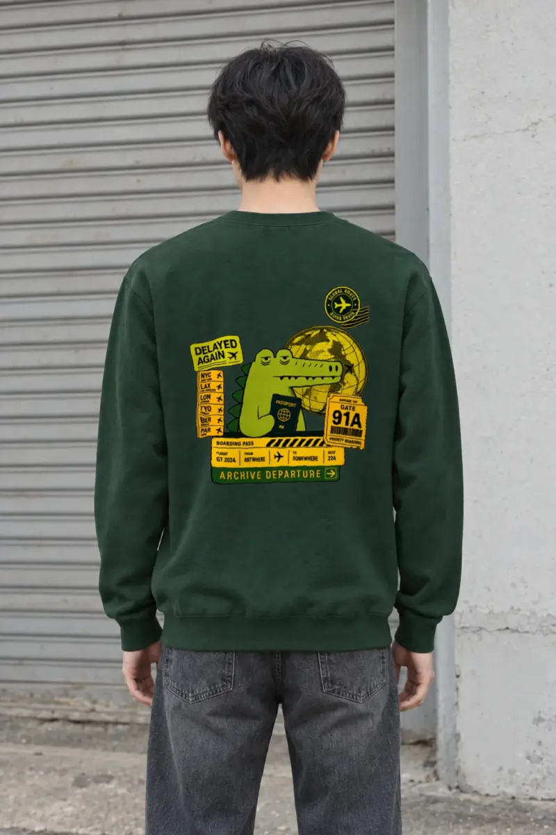 "Delayed Again" Heavy Blend Unisex Crewneck Sweatshirt