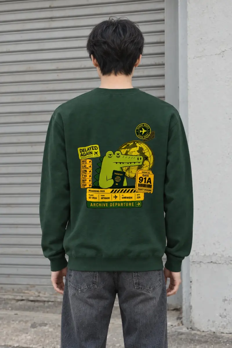 "Delayed Again" Heavy Blend Unisex Crewneck Sweatshirt