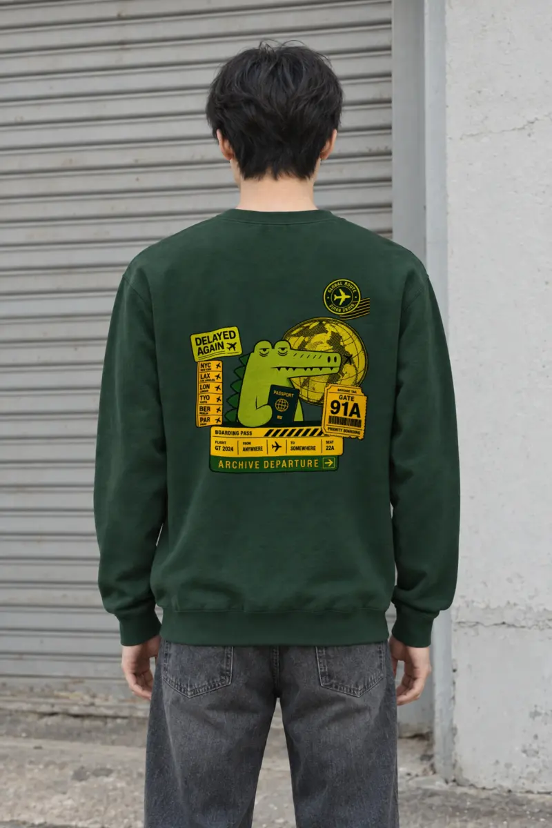 "Delayed Again" Heavy Blend Unisex Crewneck Sweatshirt