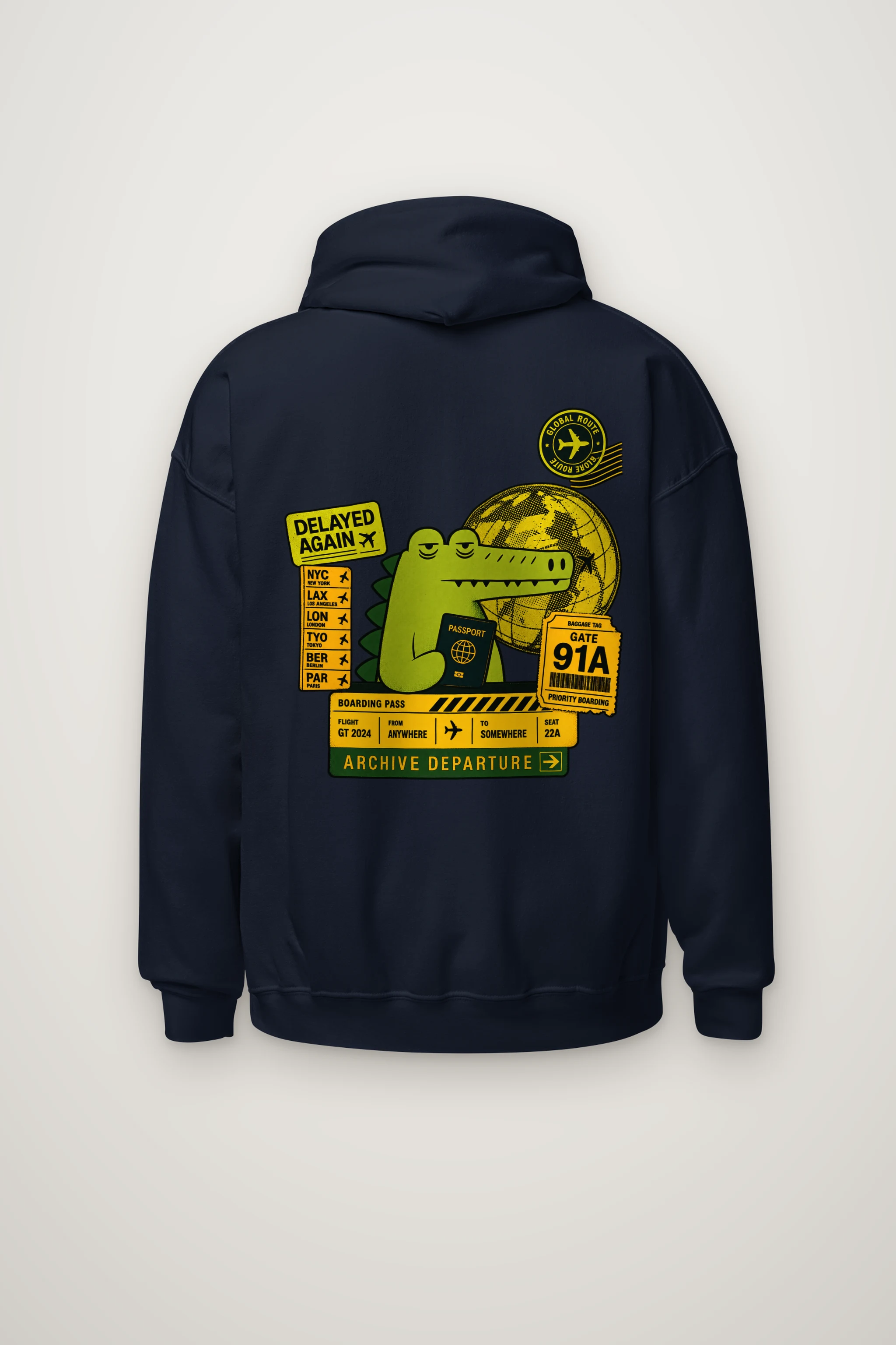 "Delayed Again" Heavy Blend Unisex Pullover Hoodie
