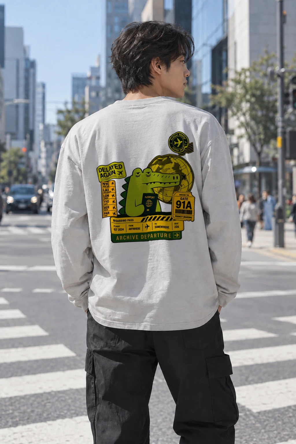 "Delayed Again" Unisex Longsleeve T-shirt | Gildan 2400