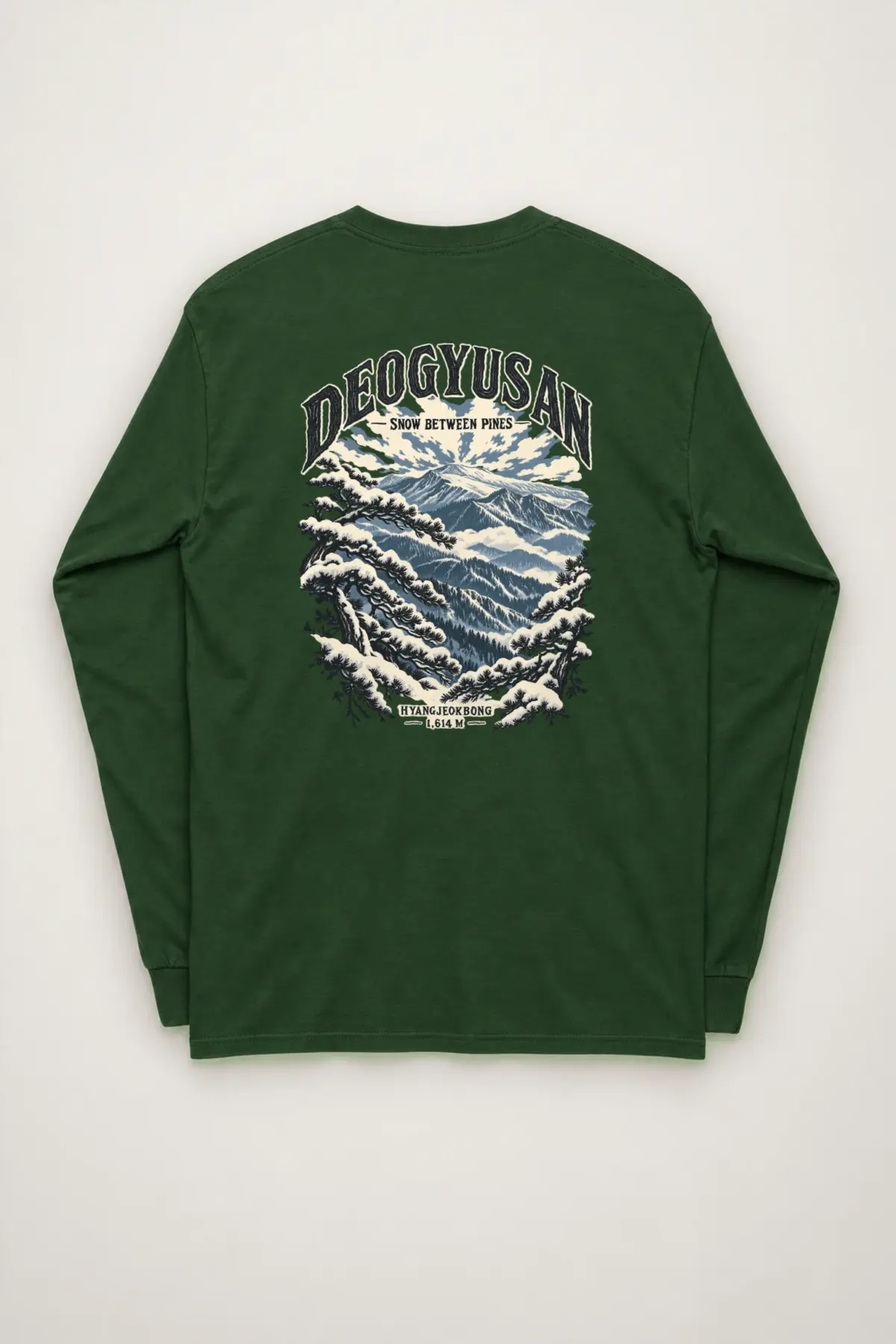 "Deogyusan Snow Between Pines" Unisex Longsleeve T-shirt