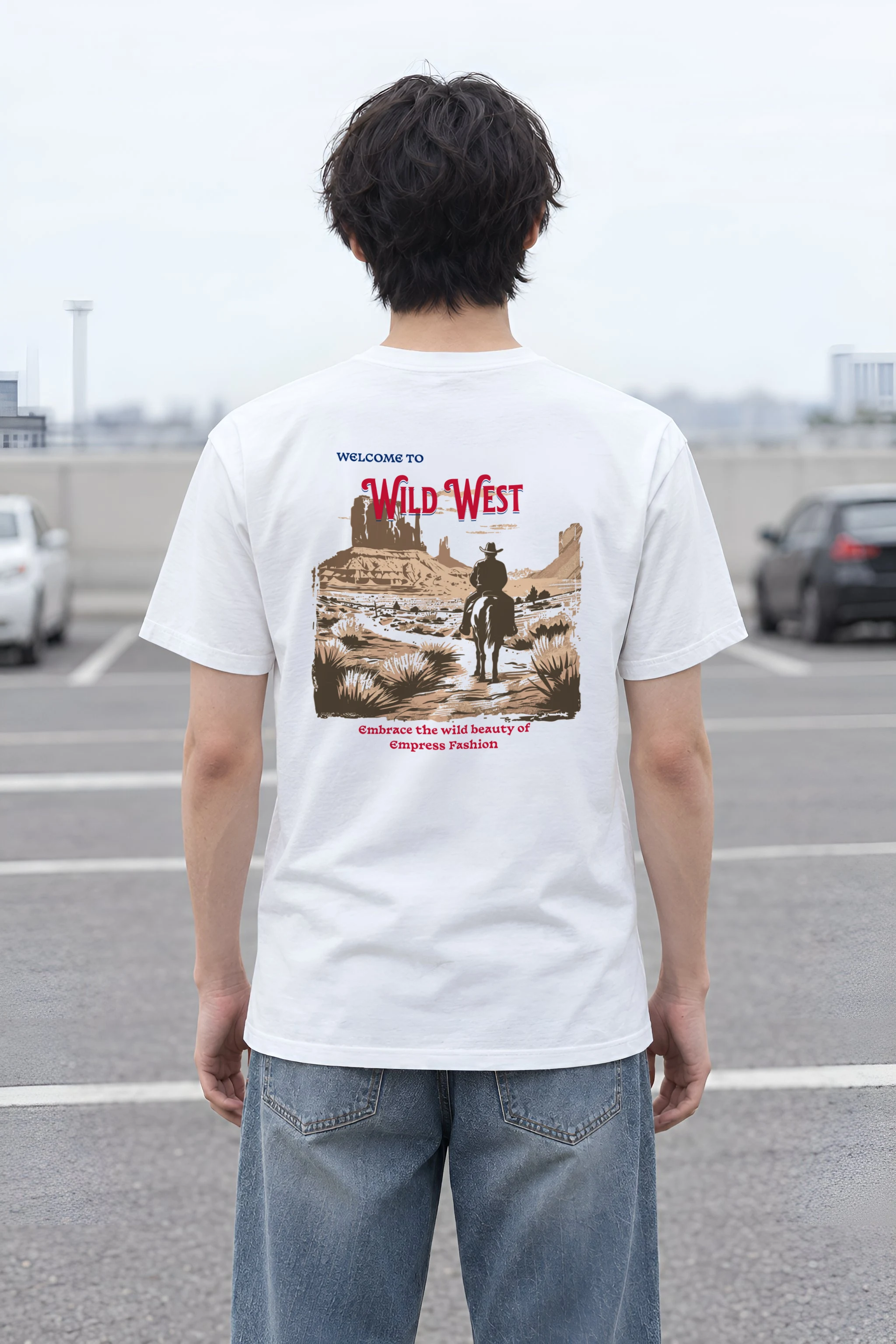 "Desert Horseback Rider" Heavyweight Unisex Crewneck T-shirt