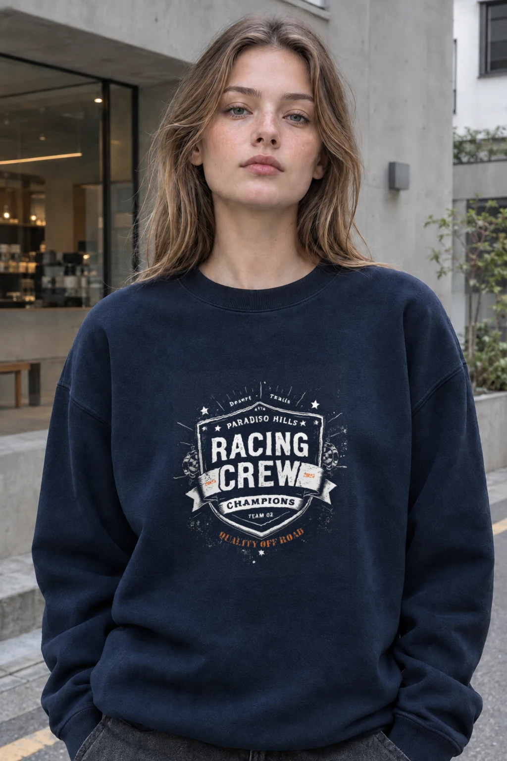 "Desert Trails Racing Crew" Heavy Blend Unisex Crewneck Sweatshirt | Gildan 18000