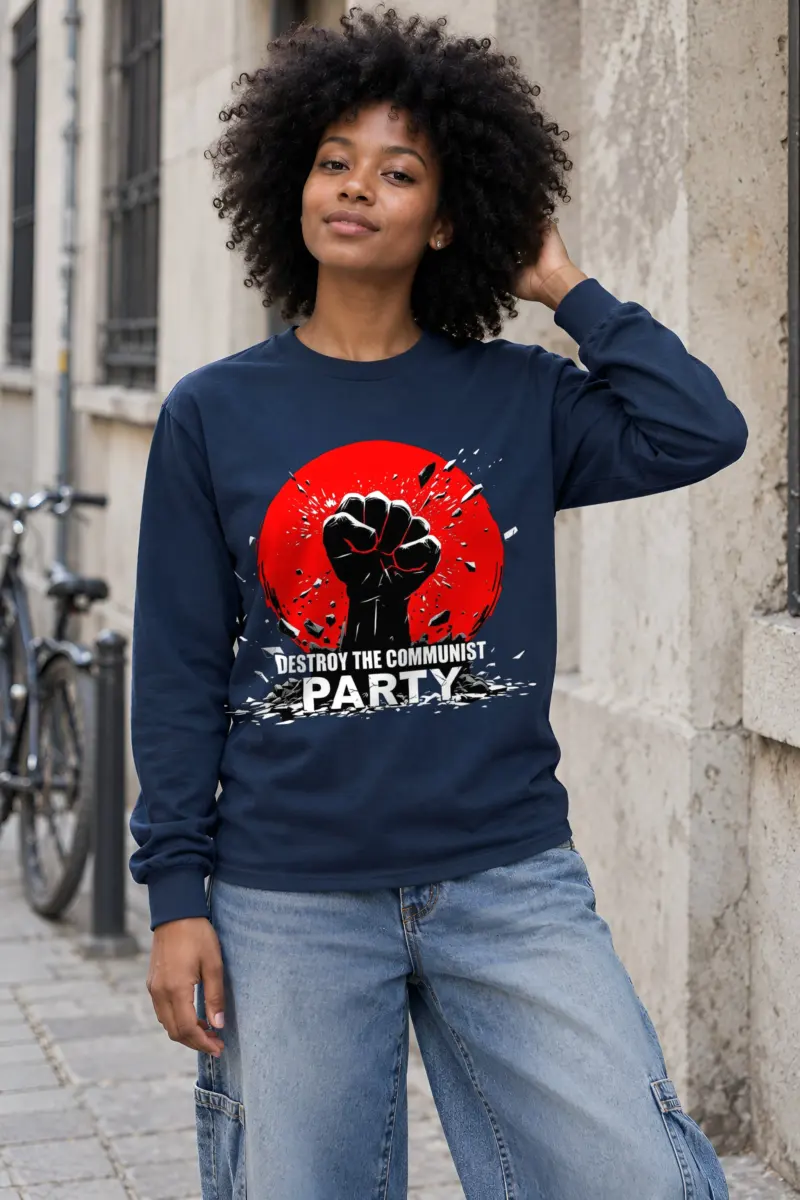 "Destroy Communist Party" Unisex Longsleeve T-shirt