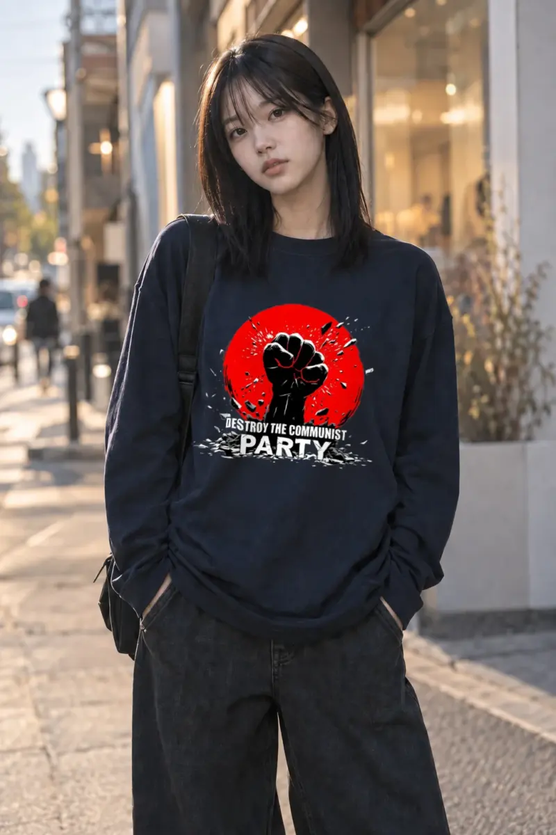 "Destroy Communist Party" Unisex Longsleeve T-shirt | Gildan 2400