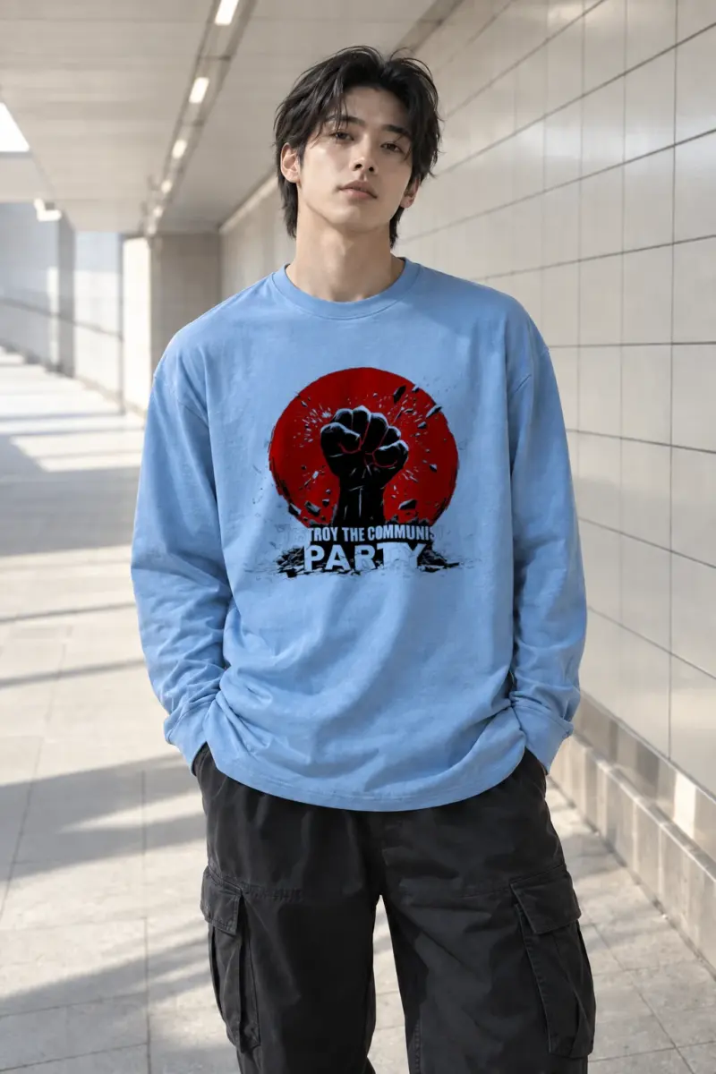 "Destroy Communist Party" Unisex Longsleeve T-shirt | Gildan 2400