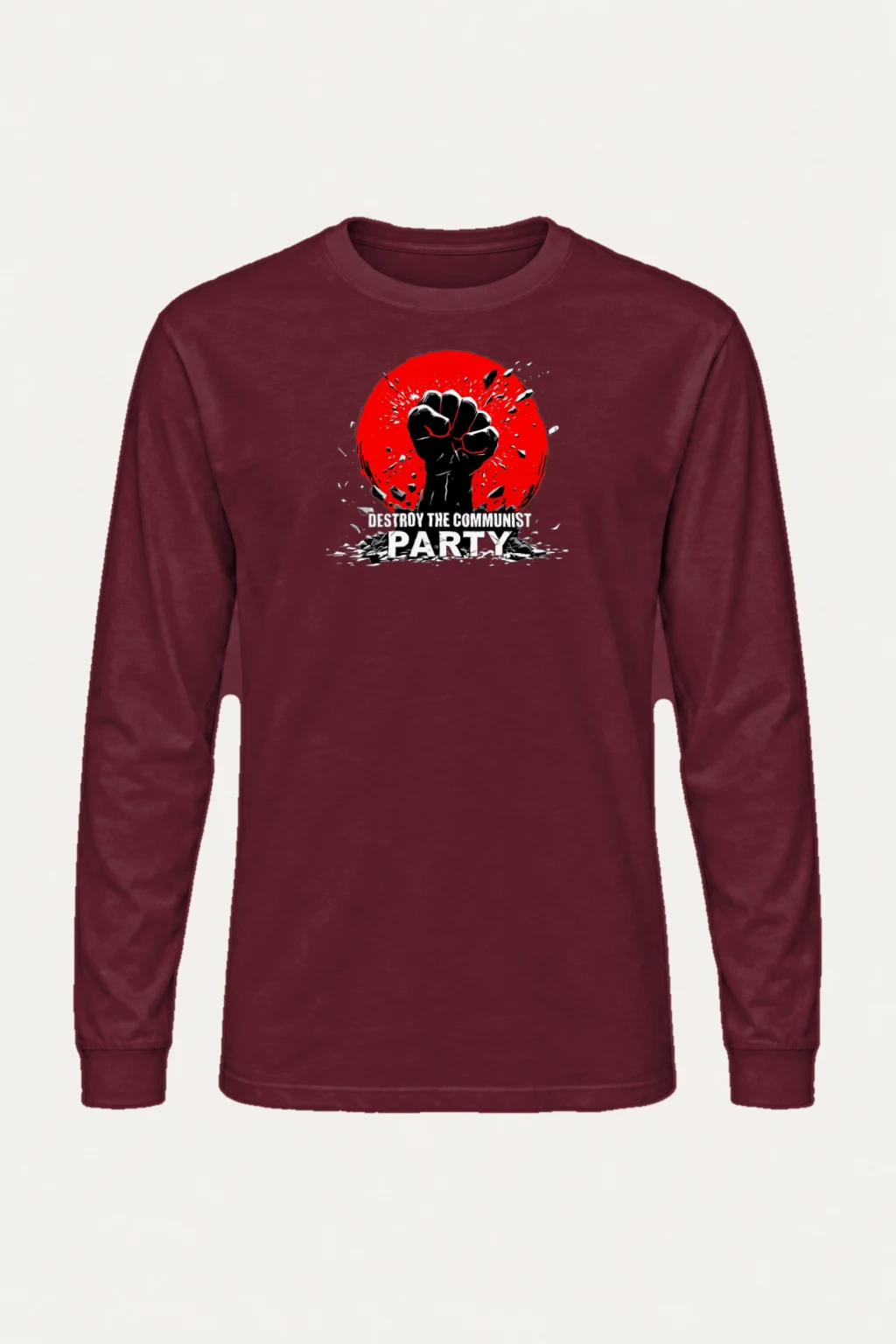 "Destroy Communist Party" Unisex Longsleeve T-shirt | Gildan 2400