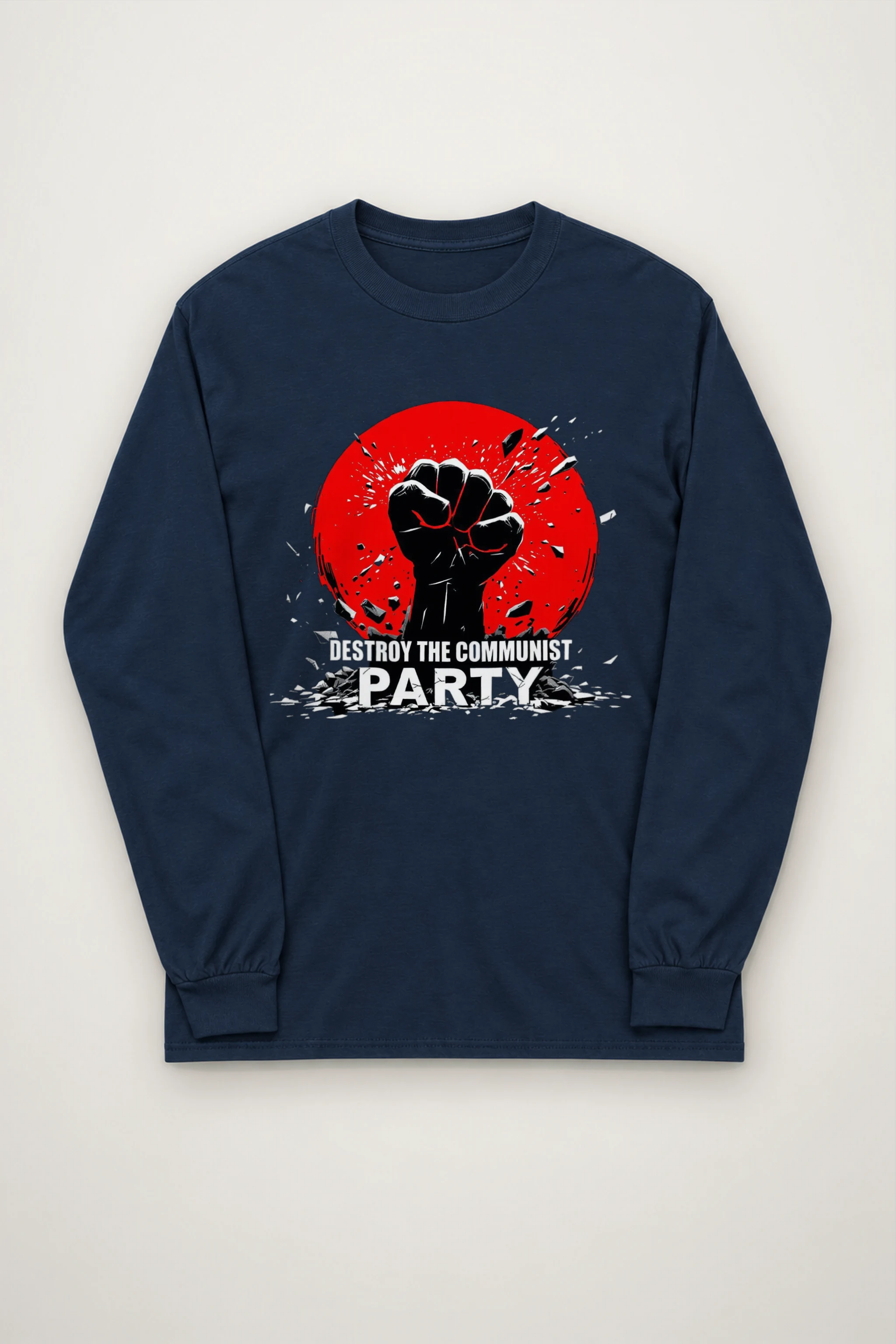 "Destroy Communist Party" Unisex Longsleeve T-shirt