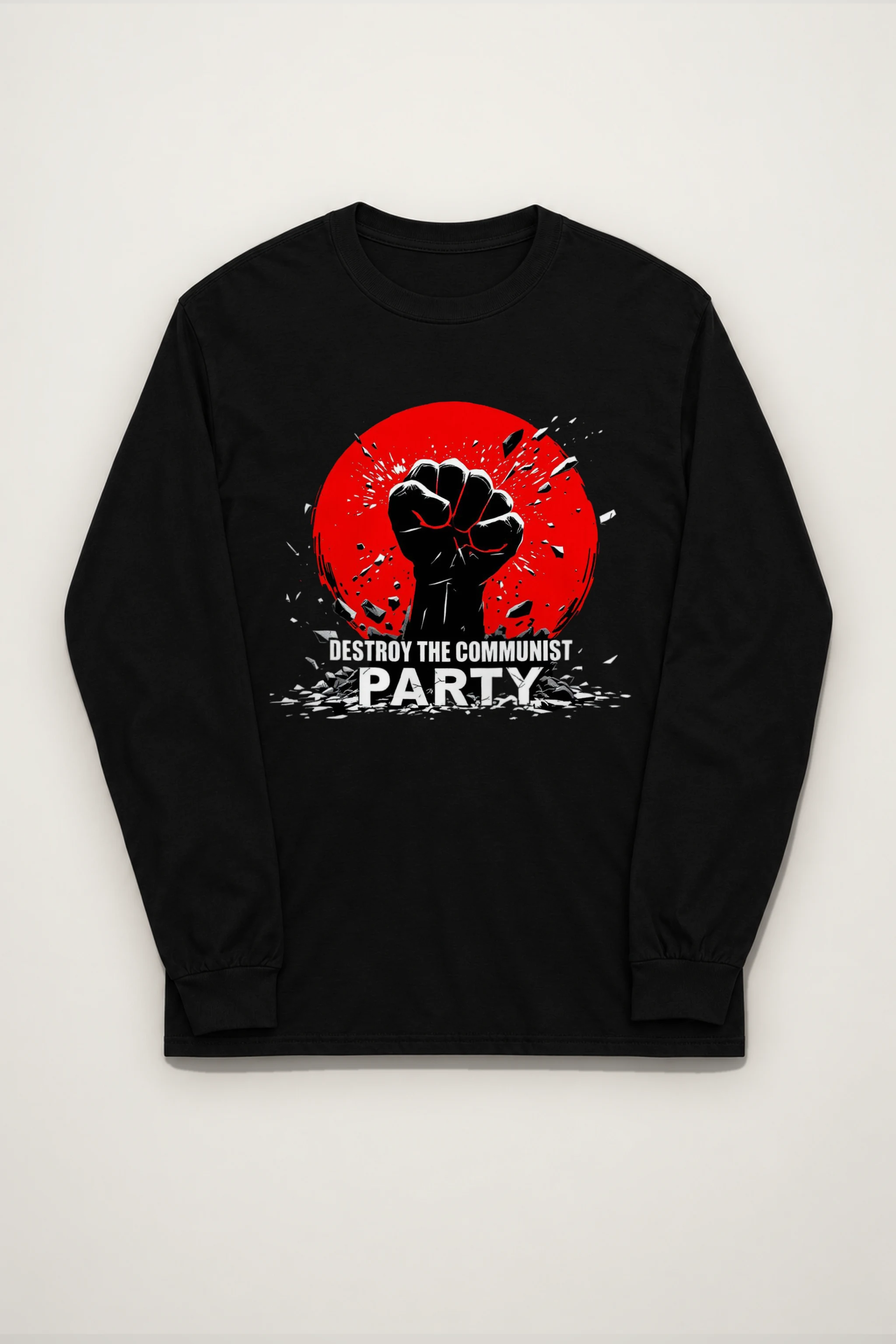 "Destroy Communist Party" Unisex Longsleeve T-shirt