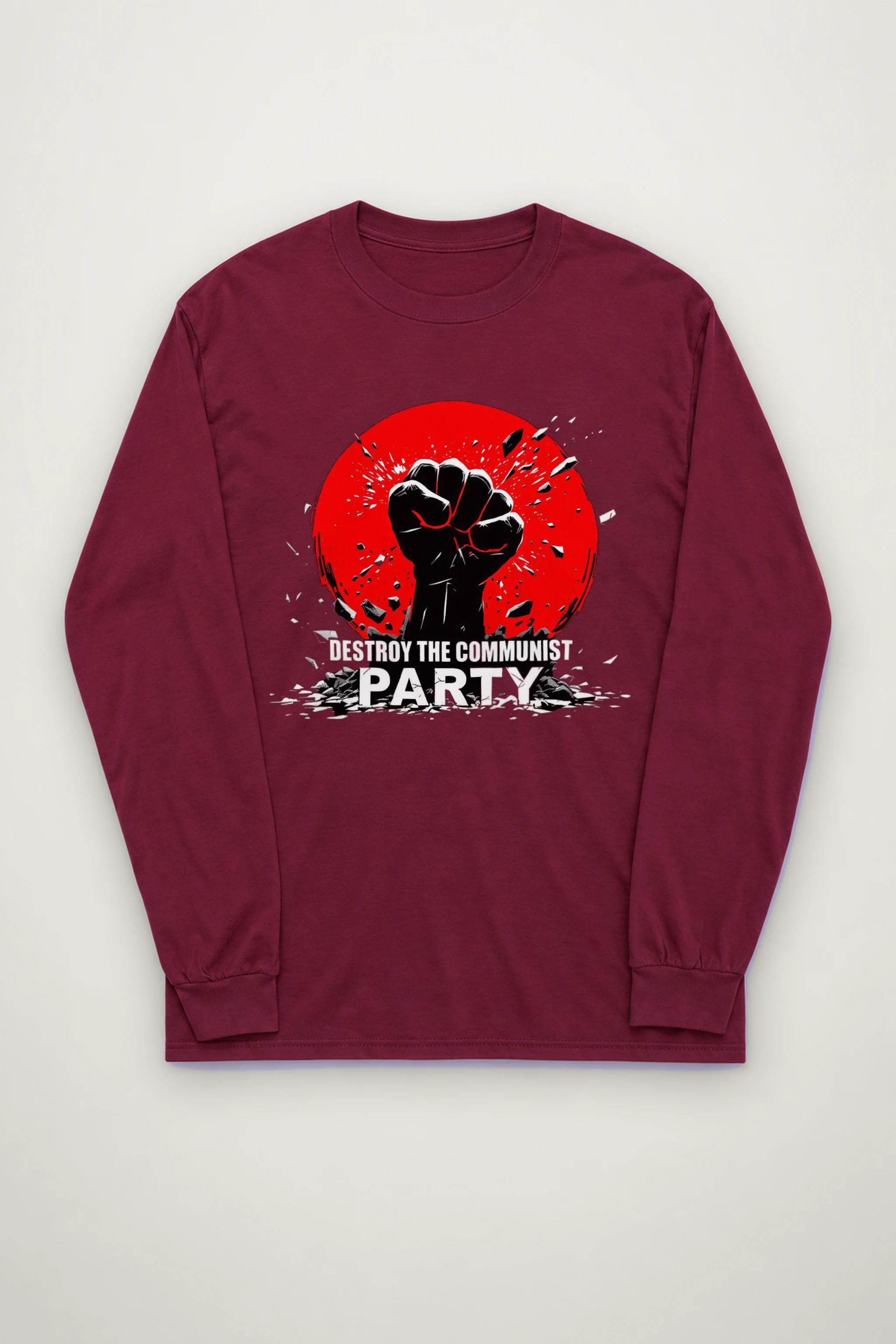 "Destroy Communist Party" Unisex Longsleeve T-shirt