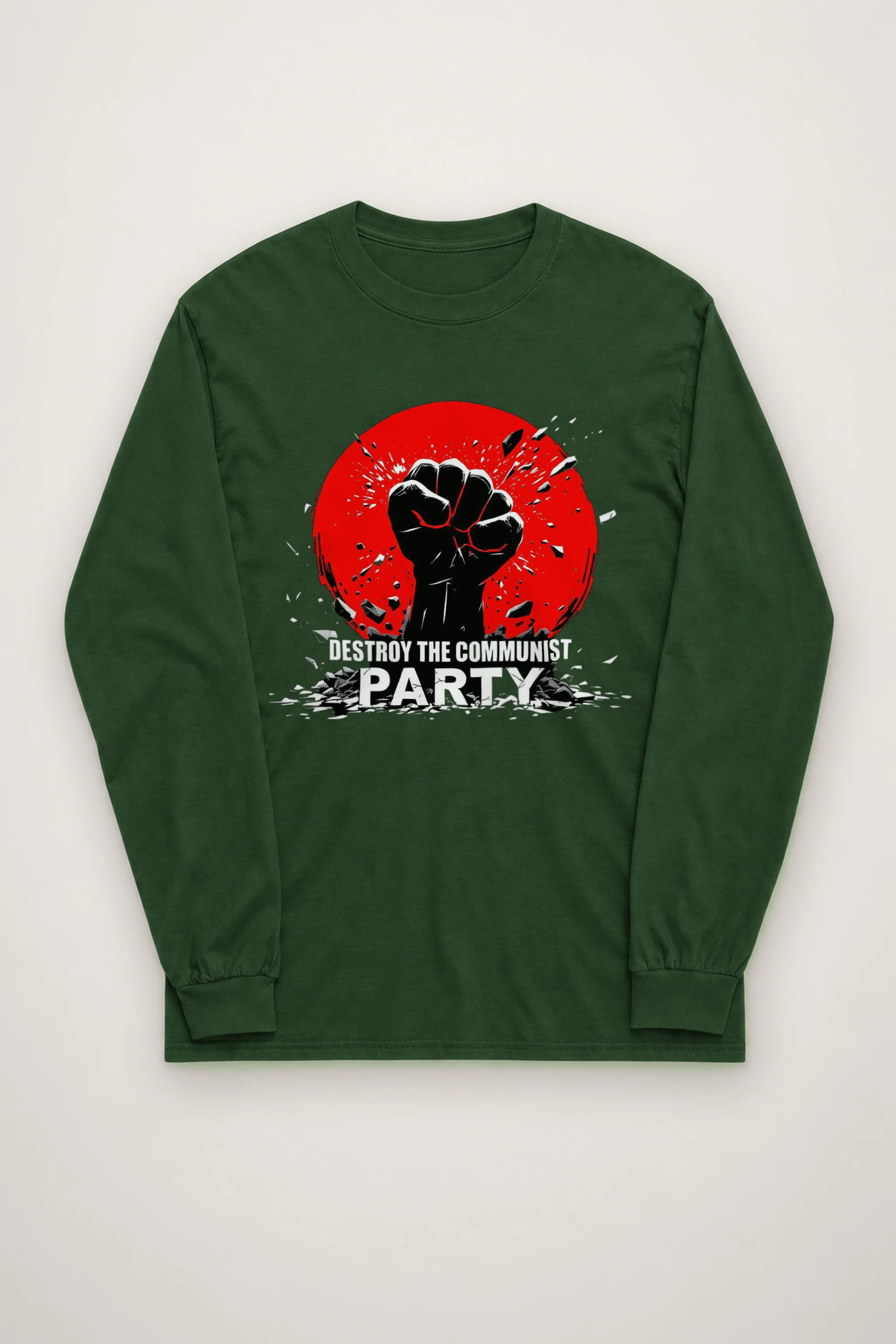 "Destroy Communist Party" Unisex Longsleeve T-shirt
