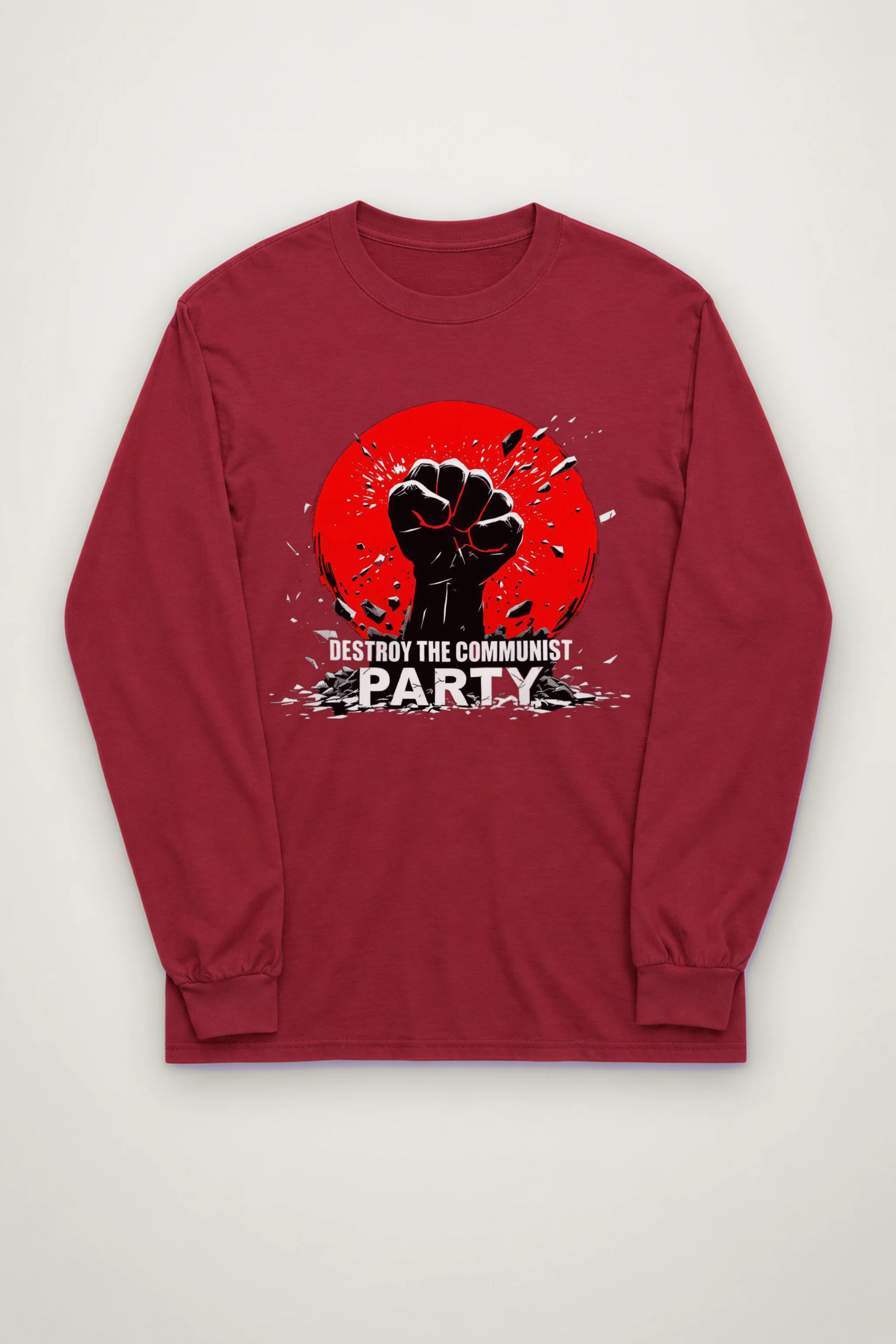 "Destroy Communist Party" Unisex Longsleeve T-shirt