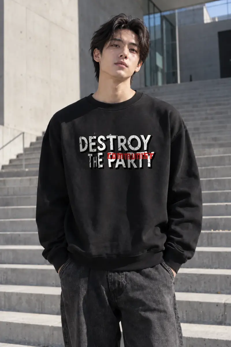 "Destroy The Communist Party" Heavy Blend Unisex Crewneck Sweatshirt | Gildan 18000