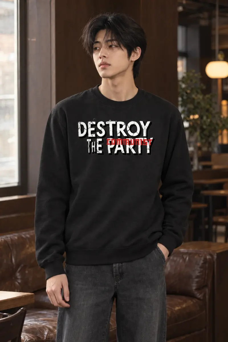"Destroy The Communist Party" Heavy Blend Unisex Crewneck Sweatshirt | Gildan 18000