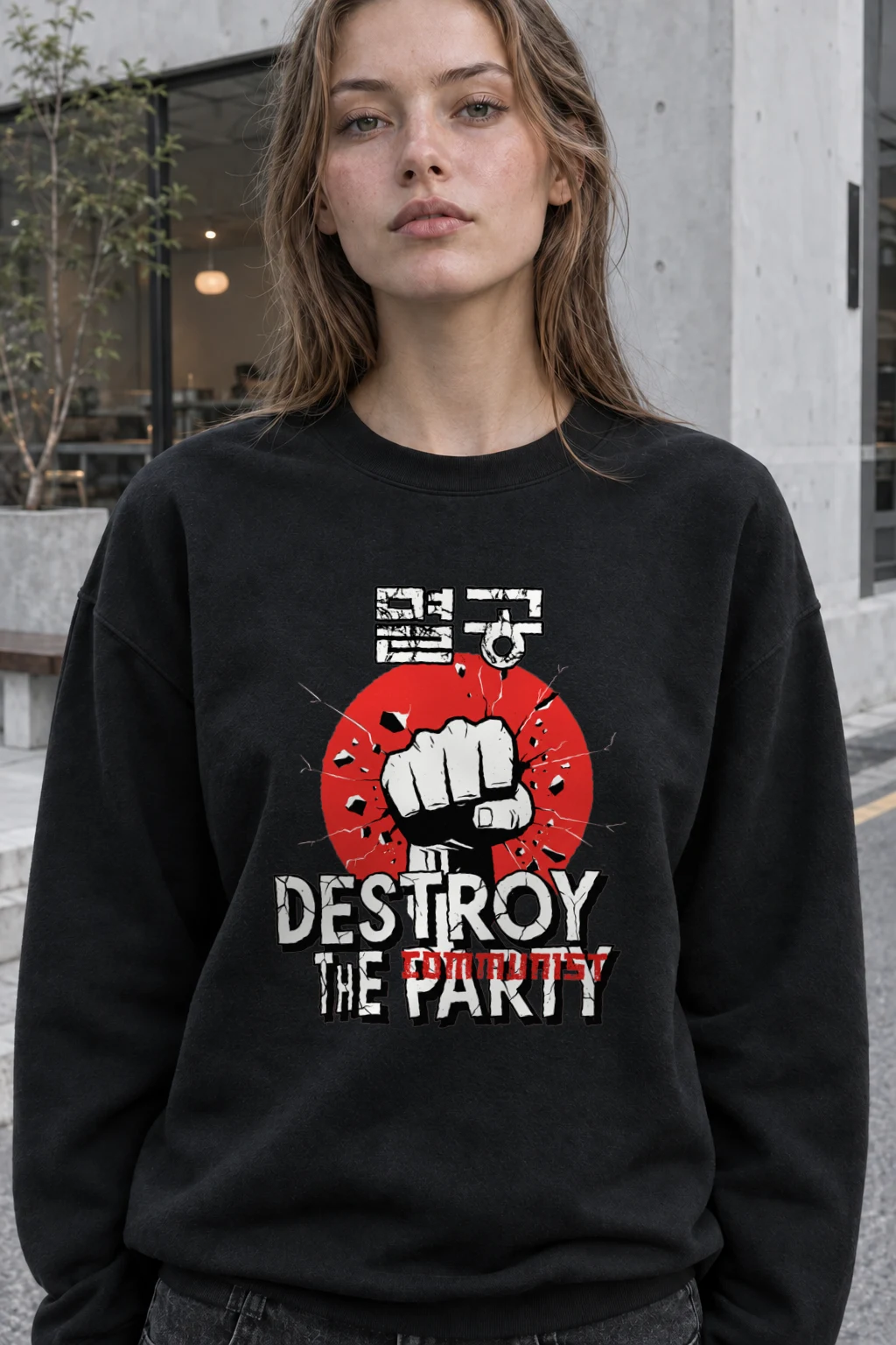 "Destroy The Communist Party" Heavy Blend Unisex Crewneck Sweatshirt | Gildan 18000