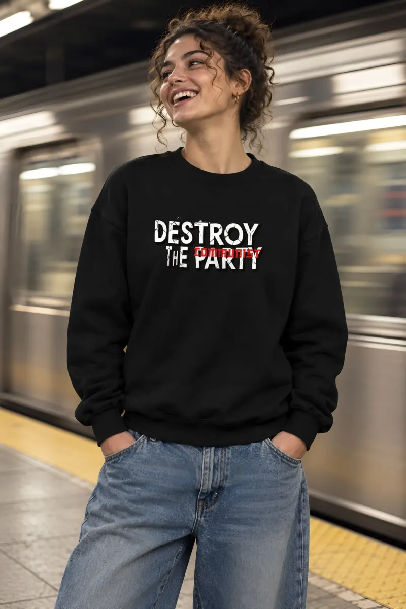 "Destroy The Communist Party" Heavy Blend Unisex Crewneck Sweatshirt