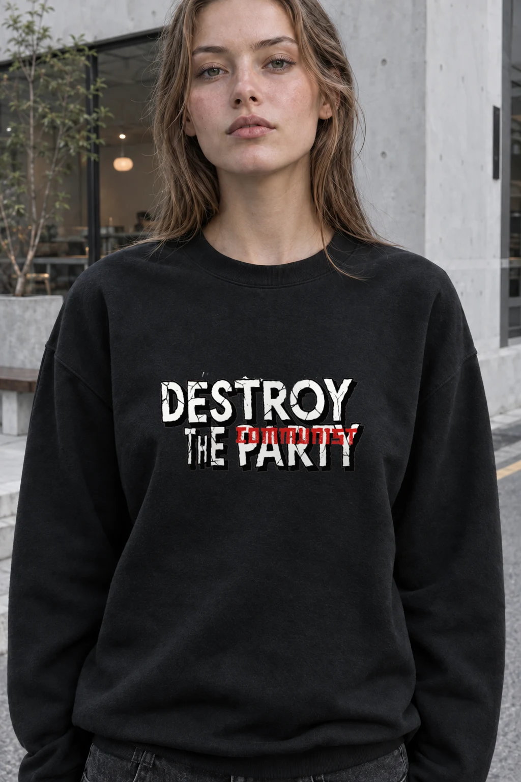 "Destroy The Communist Party" Heavy Blend Unisex Crewneck Sweatshirt | Gildan 18000