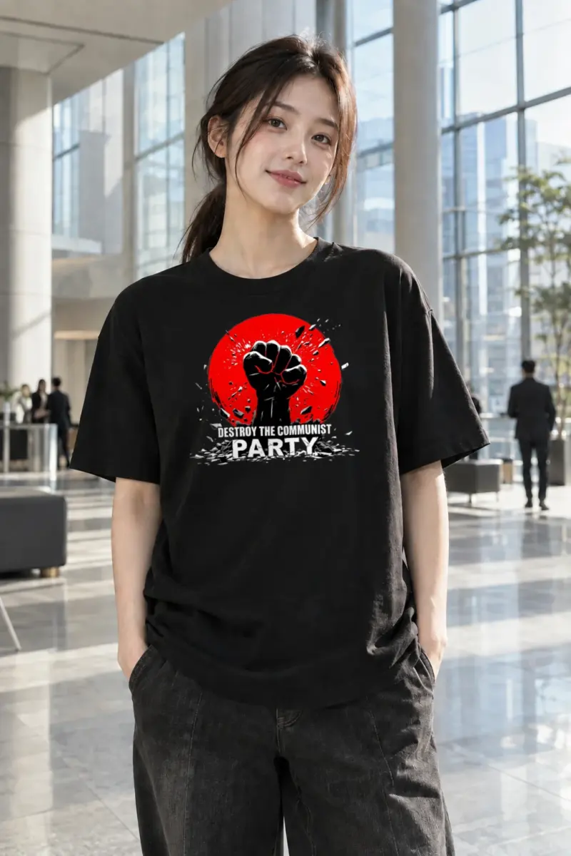 "Destroy The Communist Party" Heavyweight Unisex Crewneck T-shirt | Gildan 5000