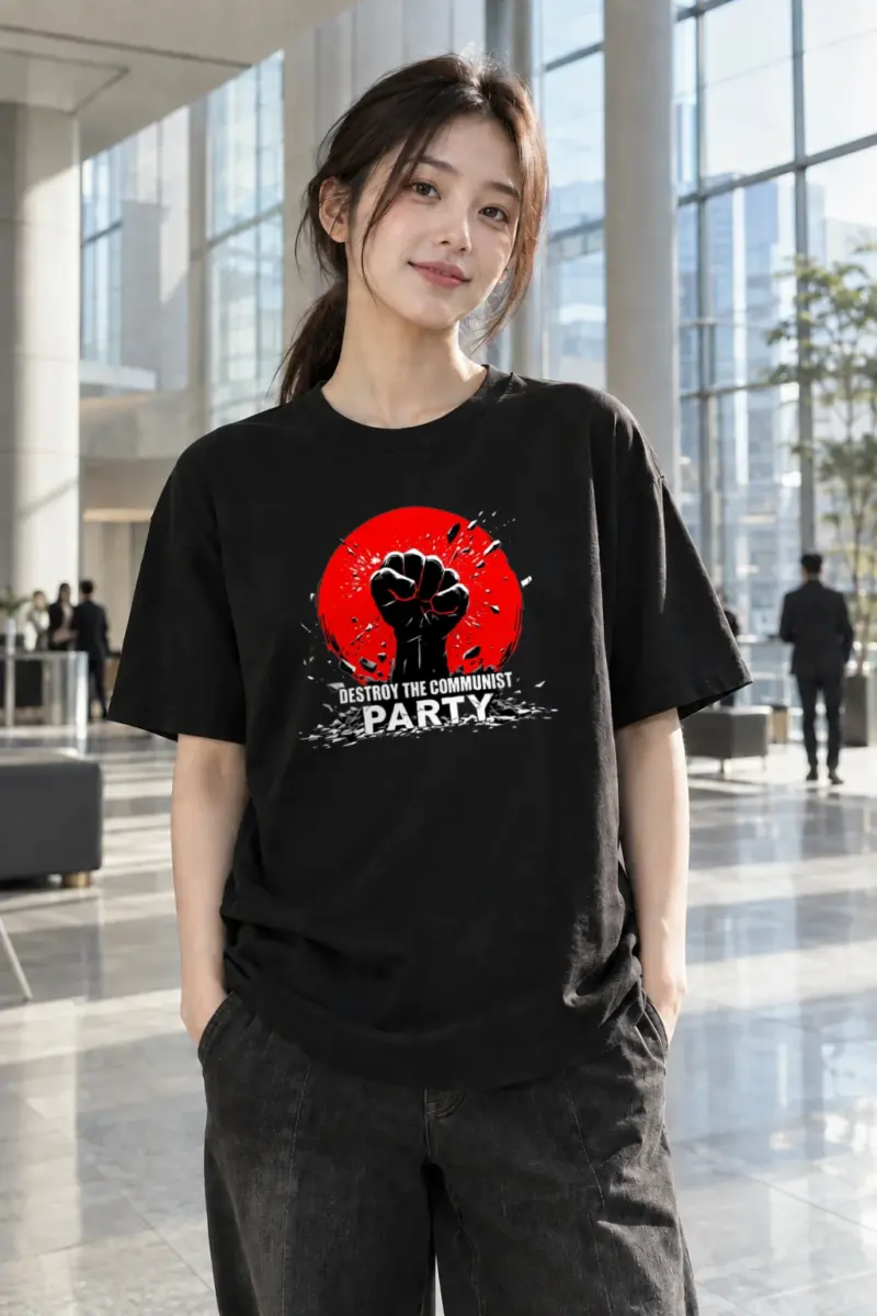 "Destroy The Communist Party" Heavyweight Unisex Crewneck T-shirt | Gildan 5000