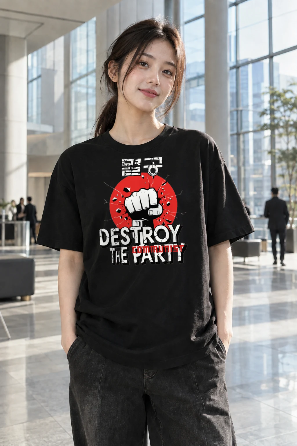 "Destroy The Communist Party" Heavyweight Unisex Crewneck T-shirt | Gildan 5000