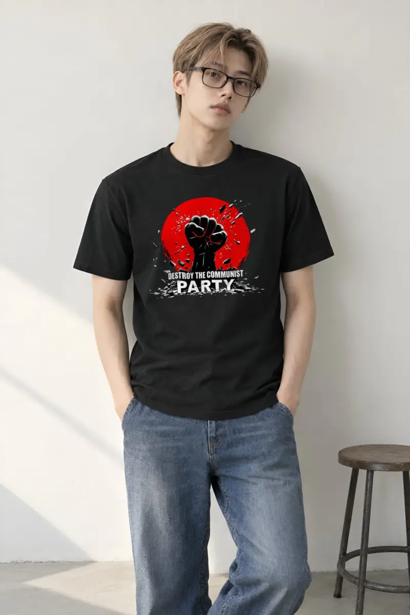 "Destroy The Communist Party" Heavyweight Unisex Crewneck T-shirt