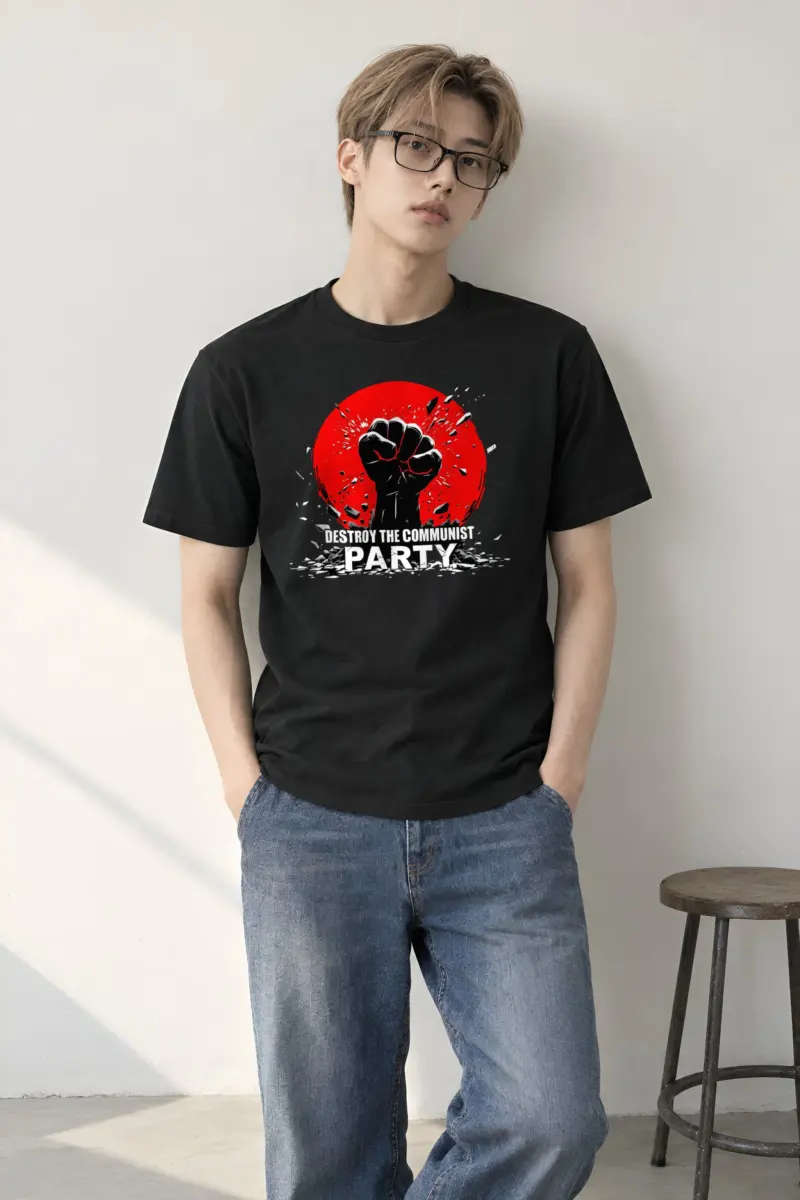 "Destroy The Communist Party" Heavyweight Unisex Crewneck T-shirt