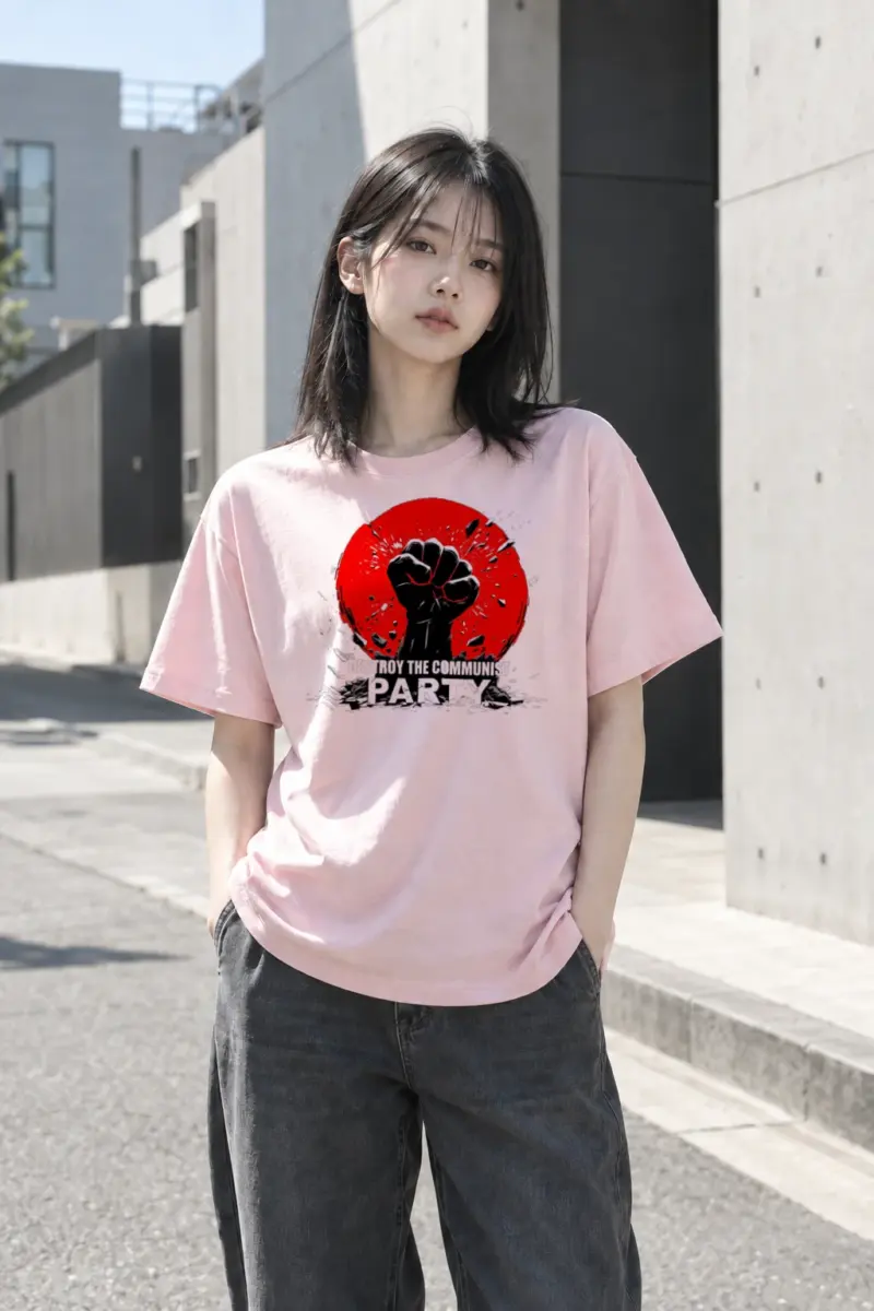 “Destroy The Communist Party” Heavyweight Unisex Crewneck T-shirt | Gildan 5000