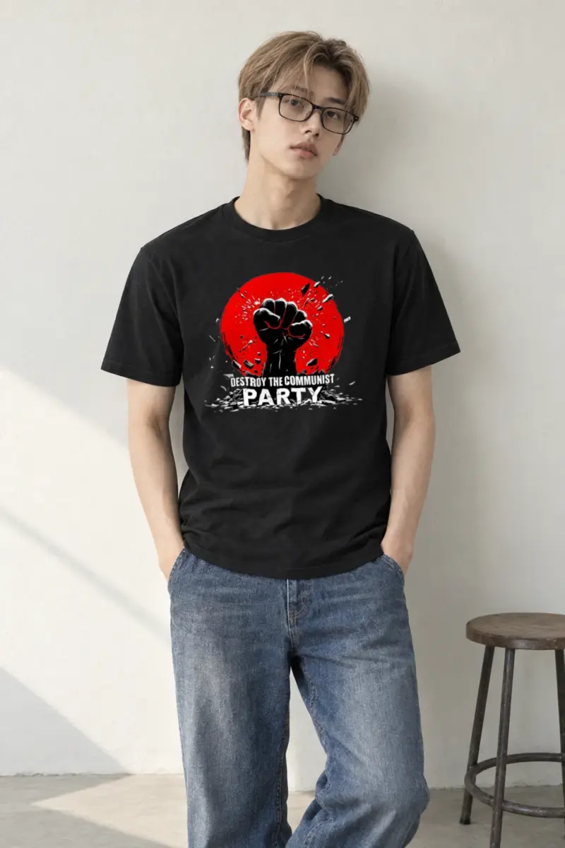 "Destroy The Communist Party" Heavyweight Unisex Crewneck T-shirt