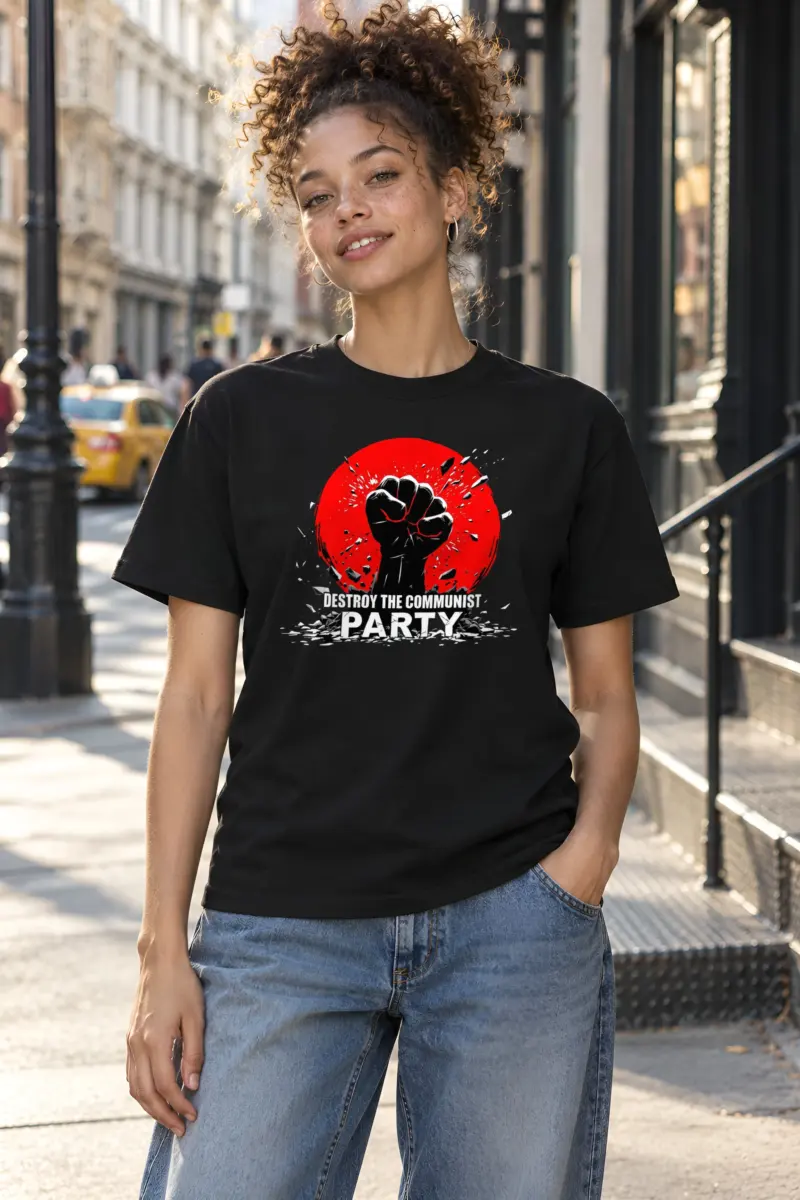 "Destroy The Communist Party" Heavyweight Unisex Crewneck T-shirt