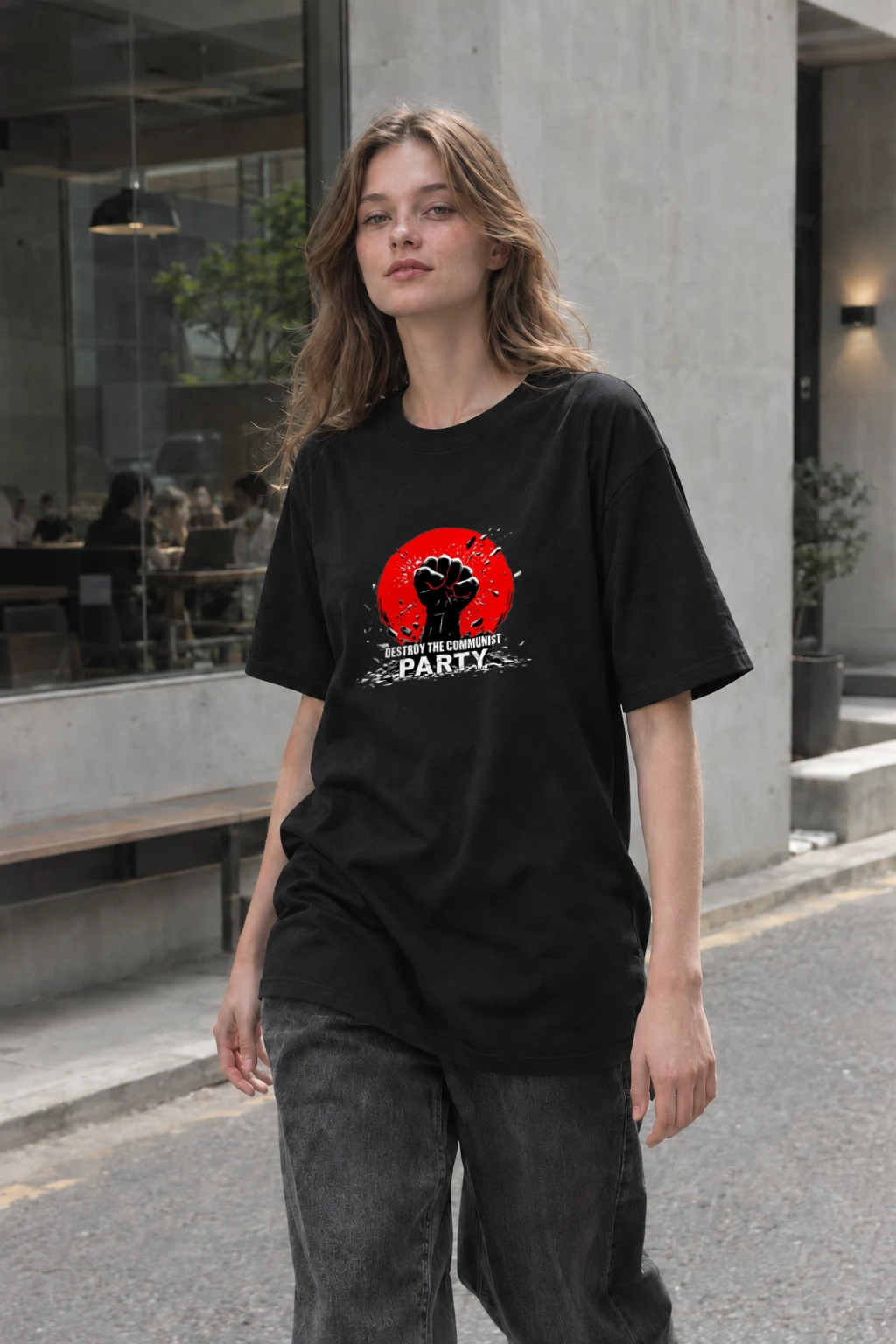 "Destroy The Communist Party" Heavyweight Unisex Crewneck T-shirt | Gildan 5000