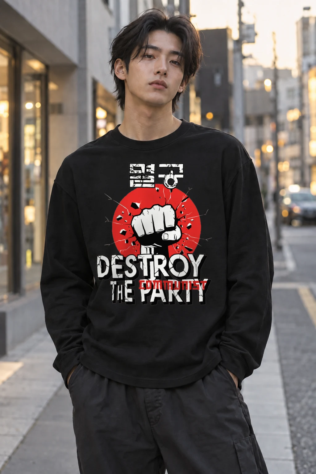 "Destroy The Communist Party" Unisex Longsleeve T-shirt | Gildan 2400