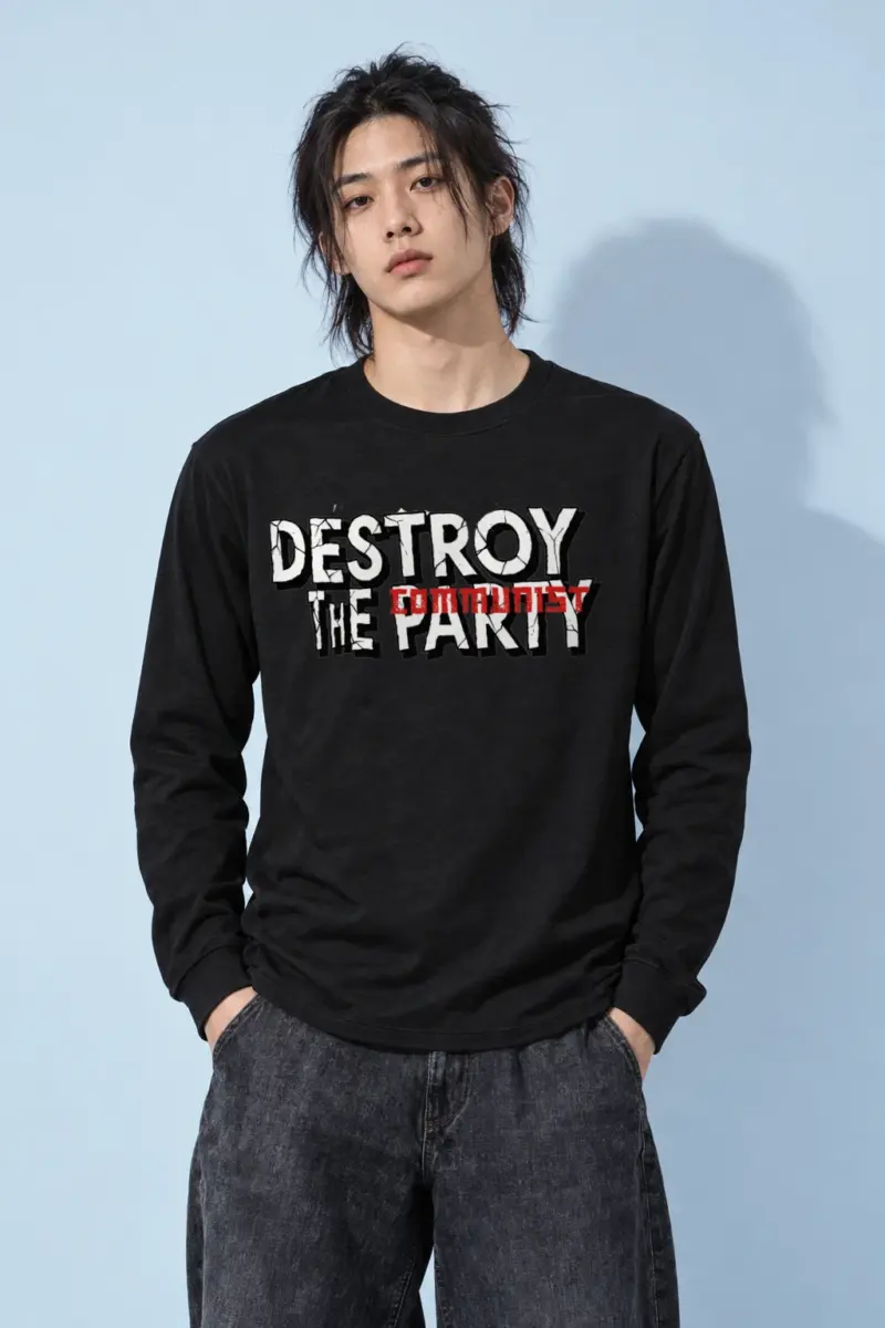 "Destroy The Communist Party" Unisex Longsleeve T-shirt | Gildan 2400