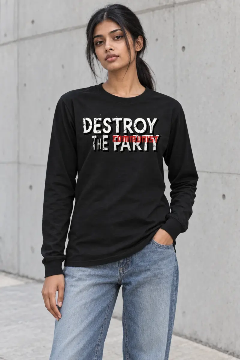 "Destroy The Communist Party" Unisex Longsleeve T-shirt | Gildan 2400