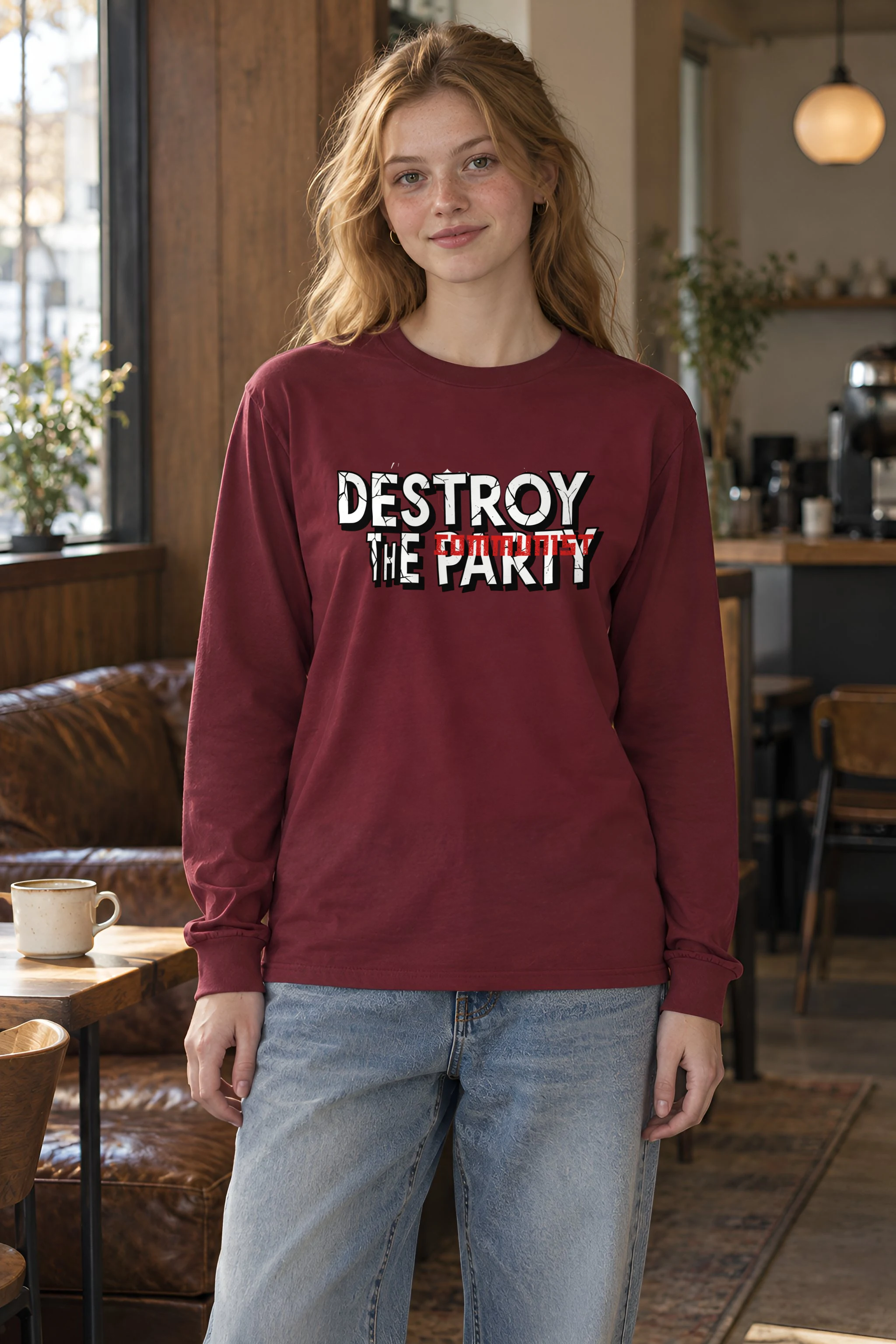 "Destroy The Communist Party" Unisex Longsleeve T-shirt