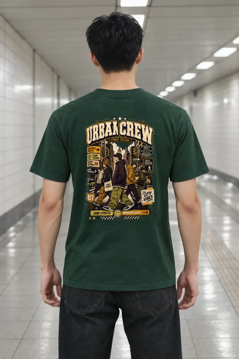 "Different Routes" Heavyweight Unisex Crewneck T-shirt
