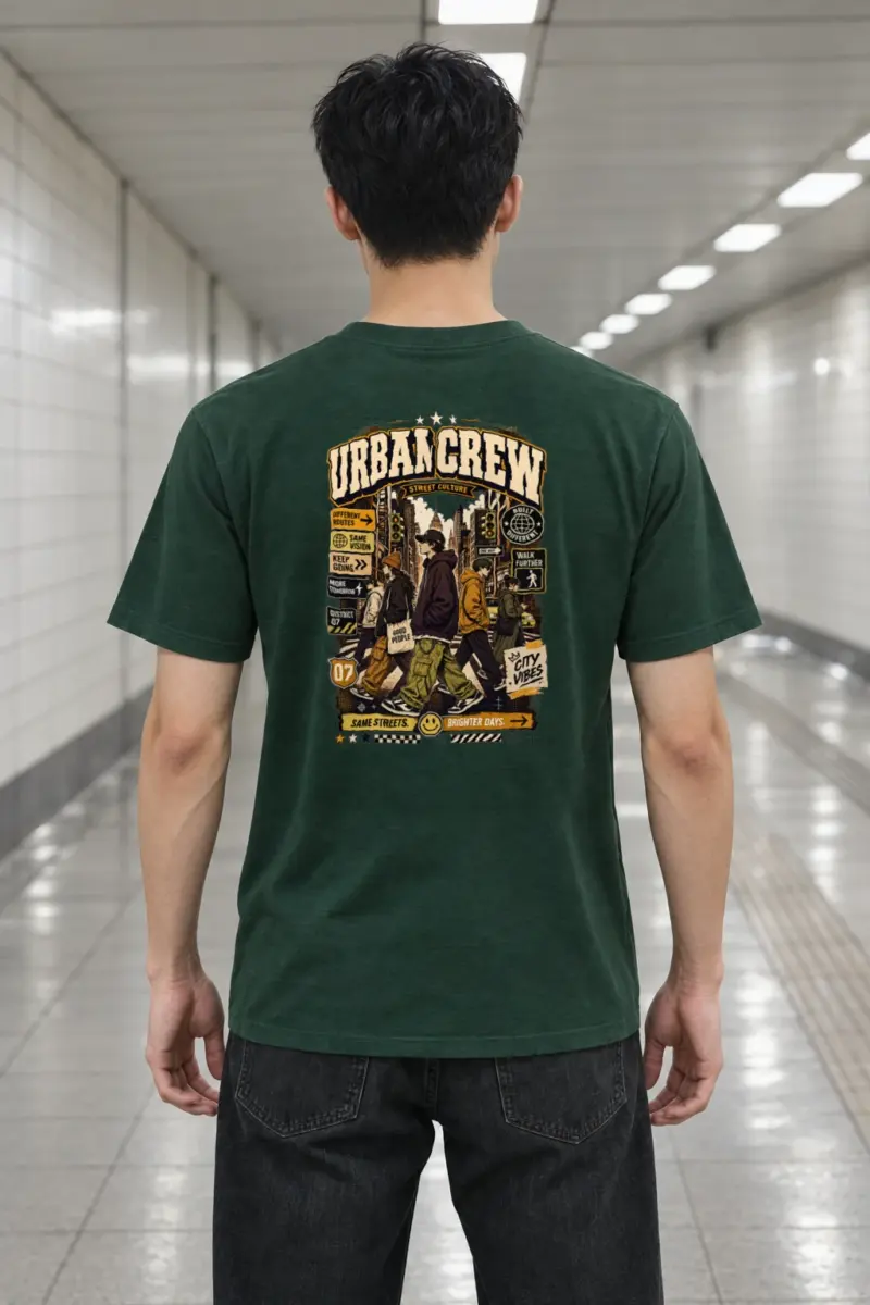 "Different Routes" Heavyweight Unisex Crewneck T-shirt
