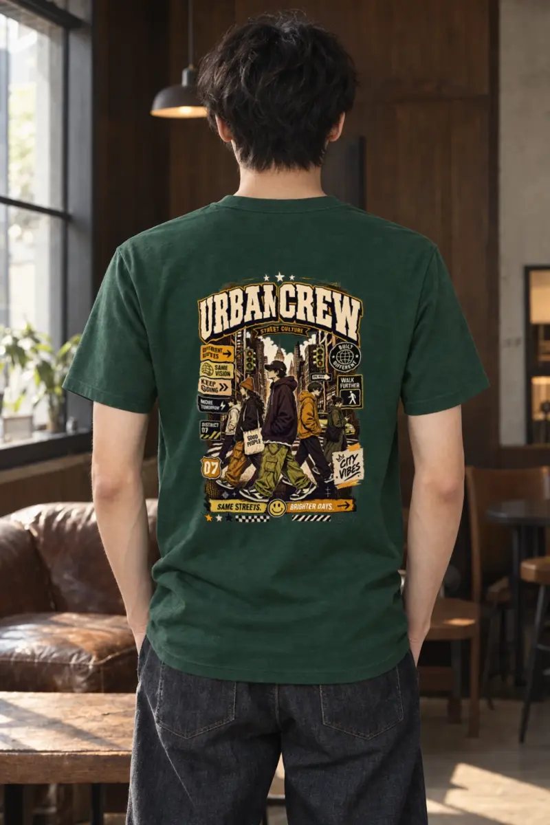"Different Routes" Heavyweight Unisex Crewneck T-shirt