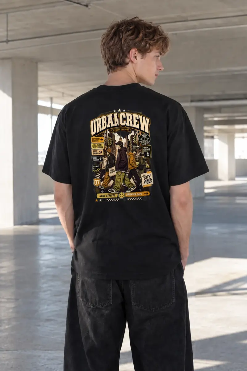 "Different Routes" Heavyweight Unisex Crewneck T-shirt | Gildan 5000